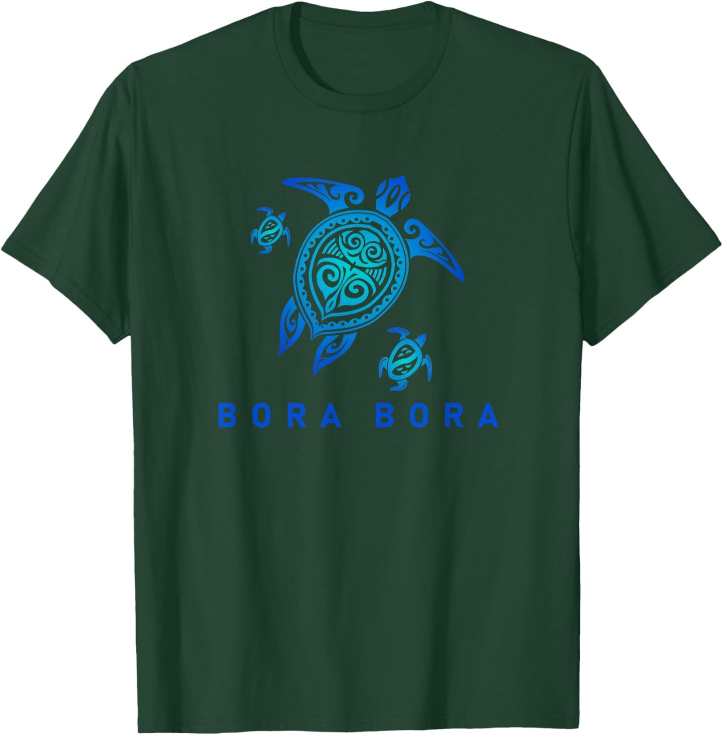 Bora Bora Sea Blue Tribal Turtle T-Shirt - T-Shirt | Forest
