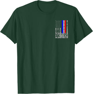 Fireman Police EMT/First Responder Flag T-Shirt - T-Shirt | Forest