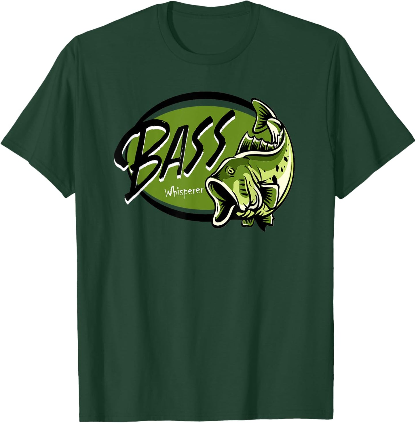 Bass Fisherman Fishing for bass Bass Whisperer T-Shirt - T-Shirt | Forest