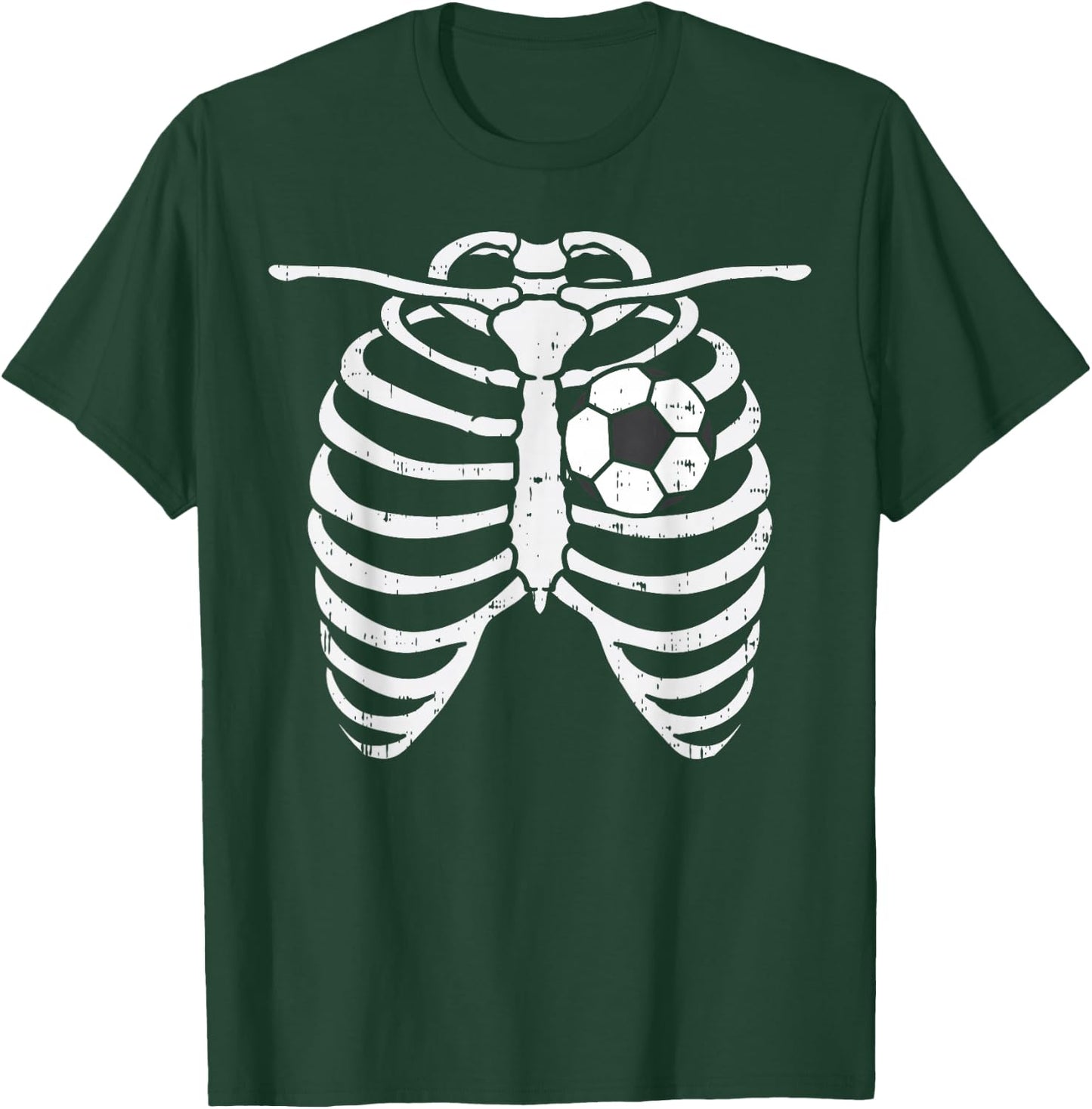 Soccer Heart Skeleton Ribs X-Ray Sport Halloween Costume T-Shirt - T-Shirt | Forest