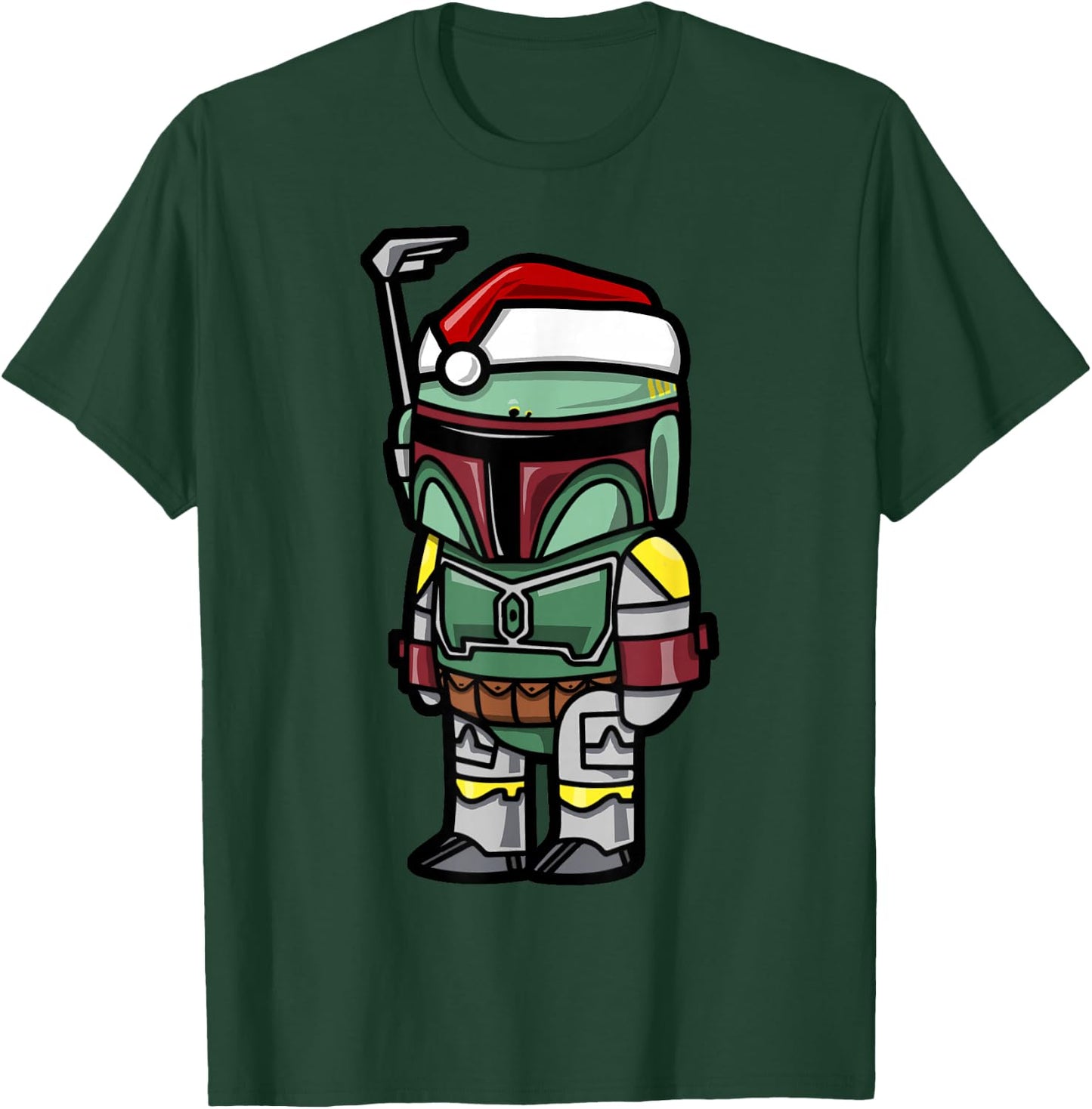 Star Wars Boba Fett Santa Hat Cartoon Christmas T-Shirt - T-Shirt | Forest