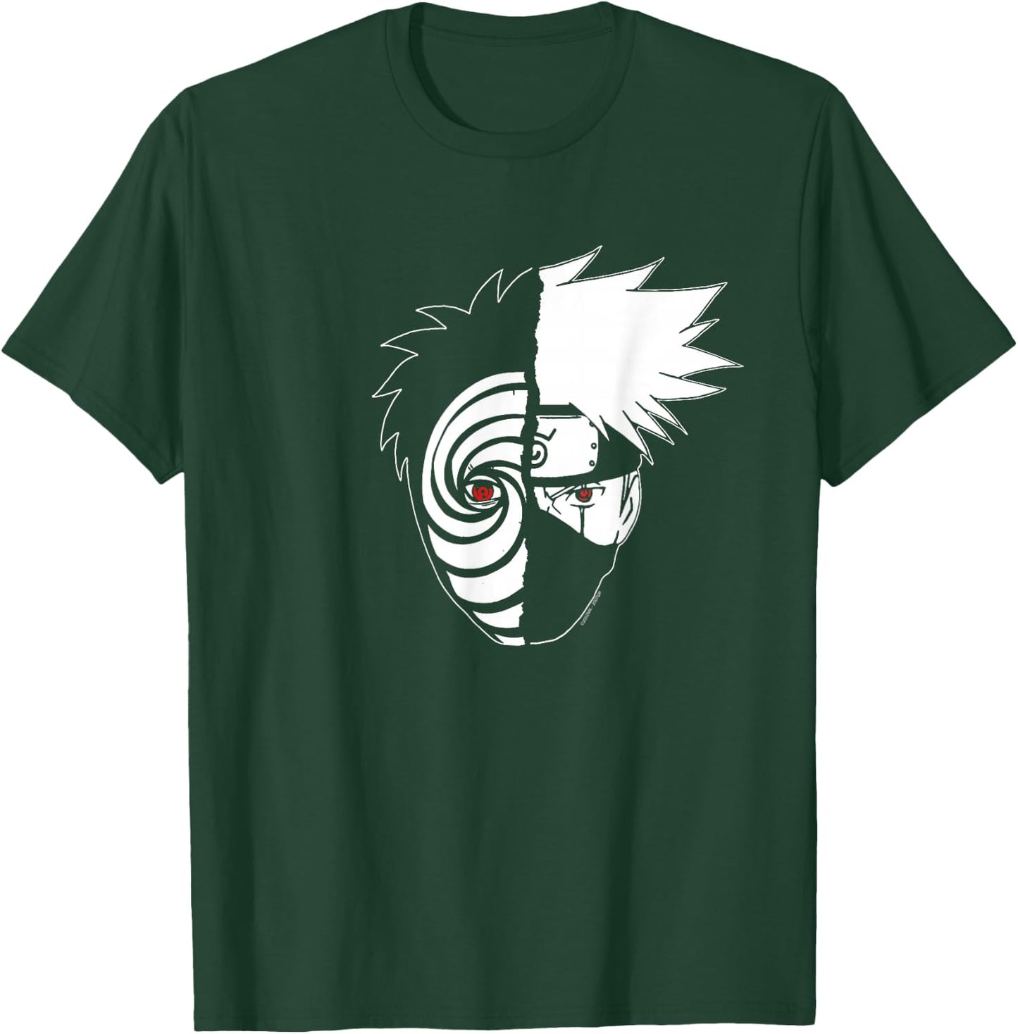 Naruto Shippuden Kakashi Tobi Split Face Anime T-Shirt - T-Shirt | Forest