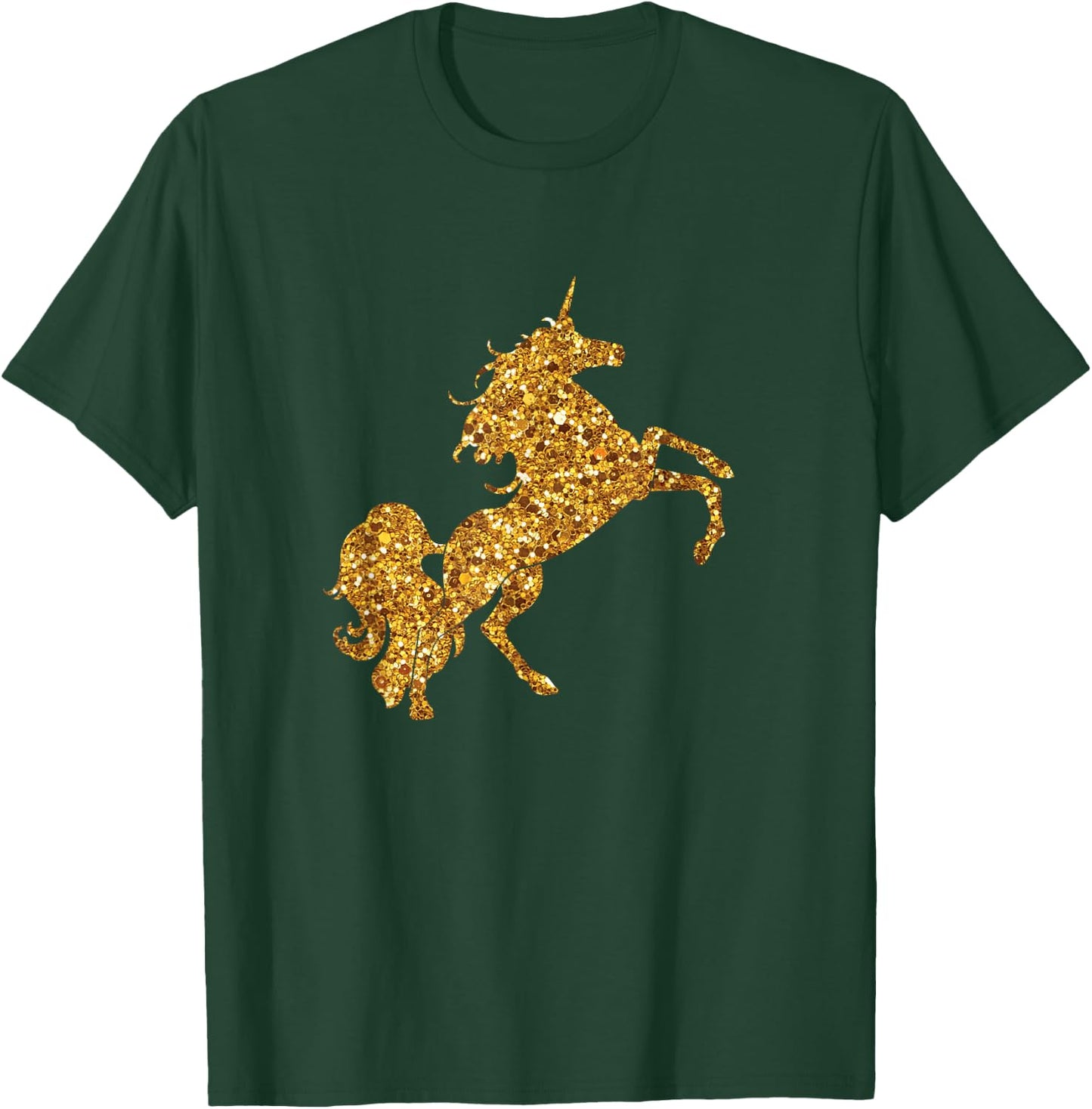 Gold Glitter Style Unicorn T Shirt T-Shirt - T-Shirt | Forest