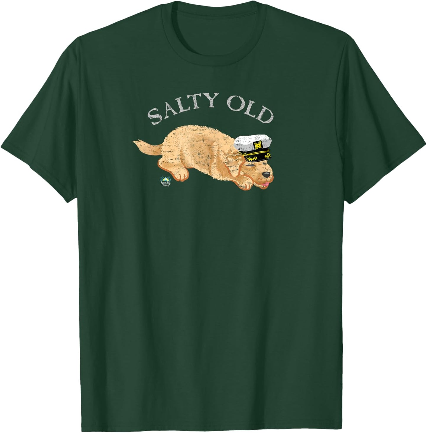 Salty Old Dog Puppy Men Women Girls Kids T-Shirt - T-Shirt | Forest
