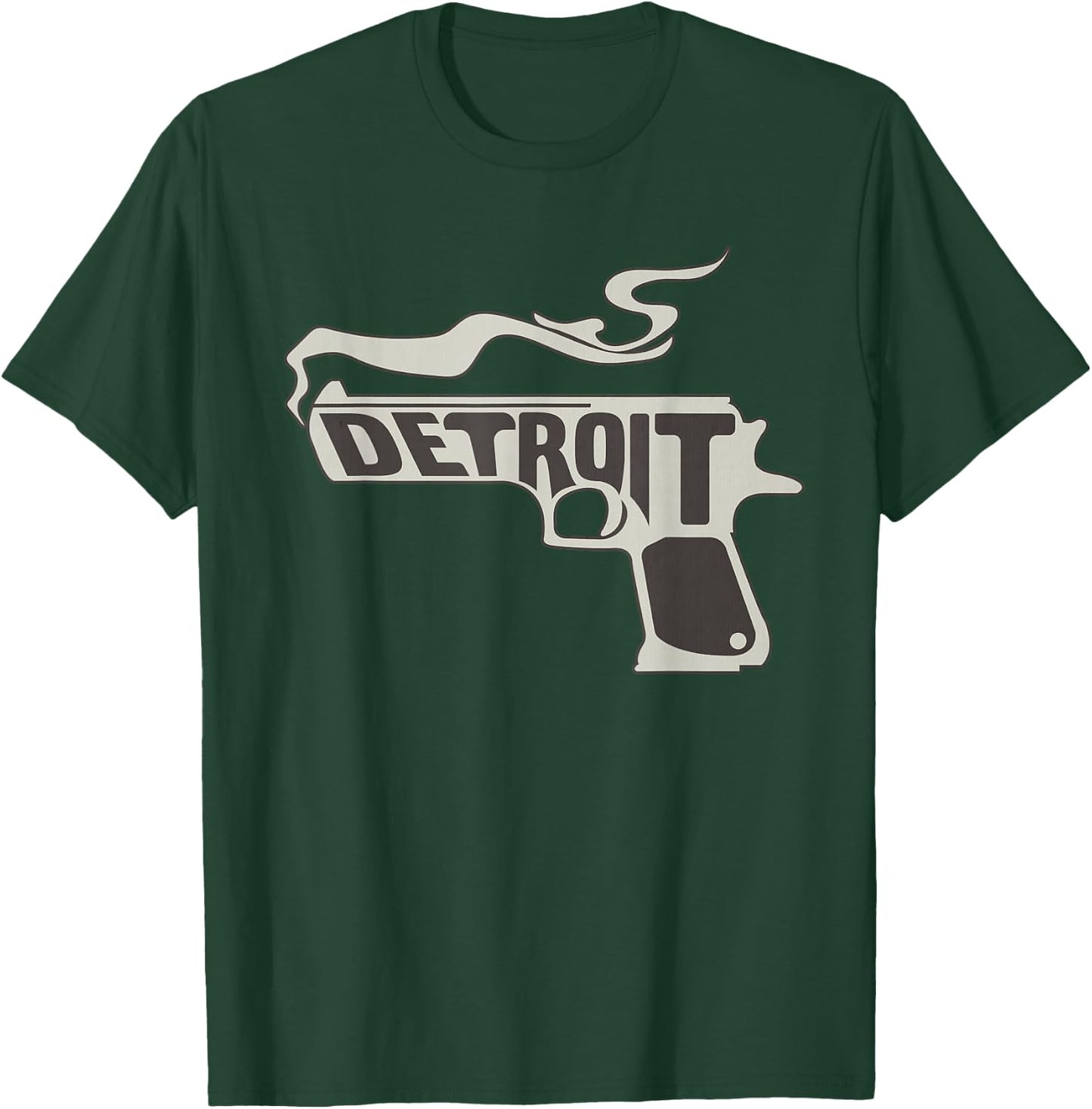 Detroit Smoking Gun Michigan American Motor City Motown T-Shirt - T-Shirt | Forest