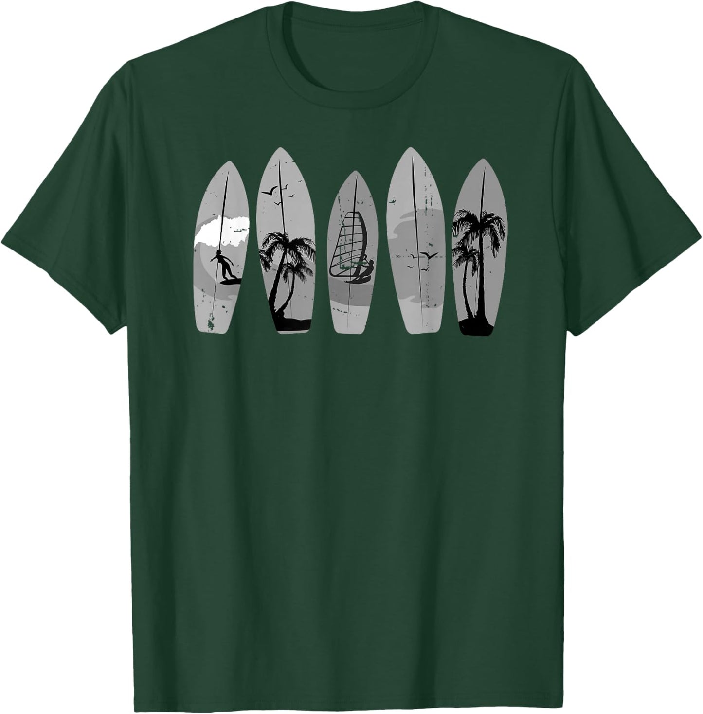 Surfing Surfboard Vintage Classic Retro Surfboarder Surfer T-Shirt - T-Shirt | Forest