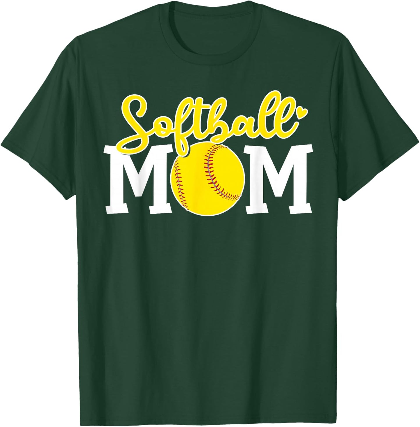 Softball Mom Cute For Mother Love Softball T-Shirt - T-Shirt | Forest