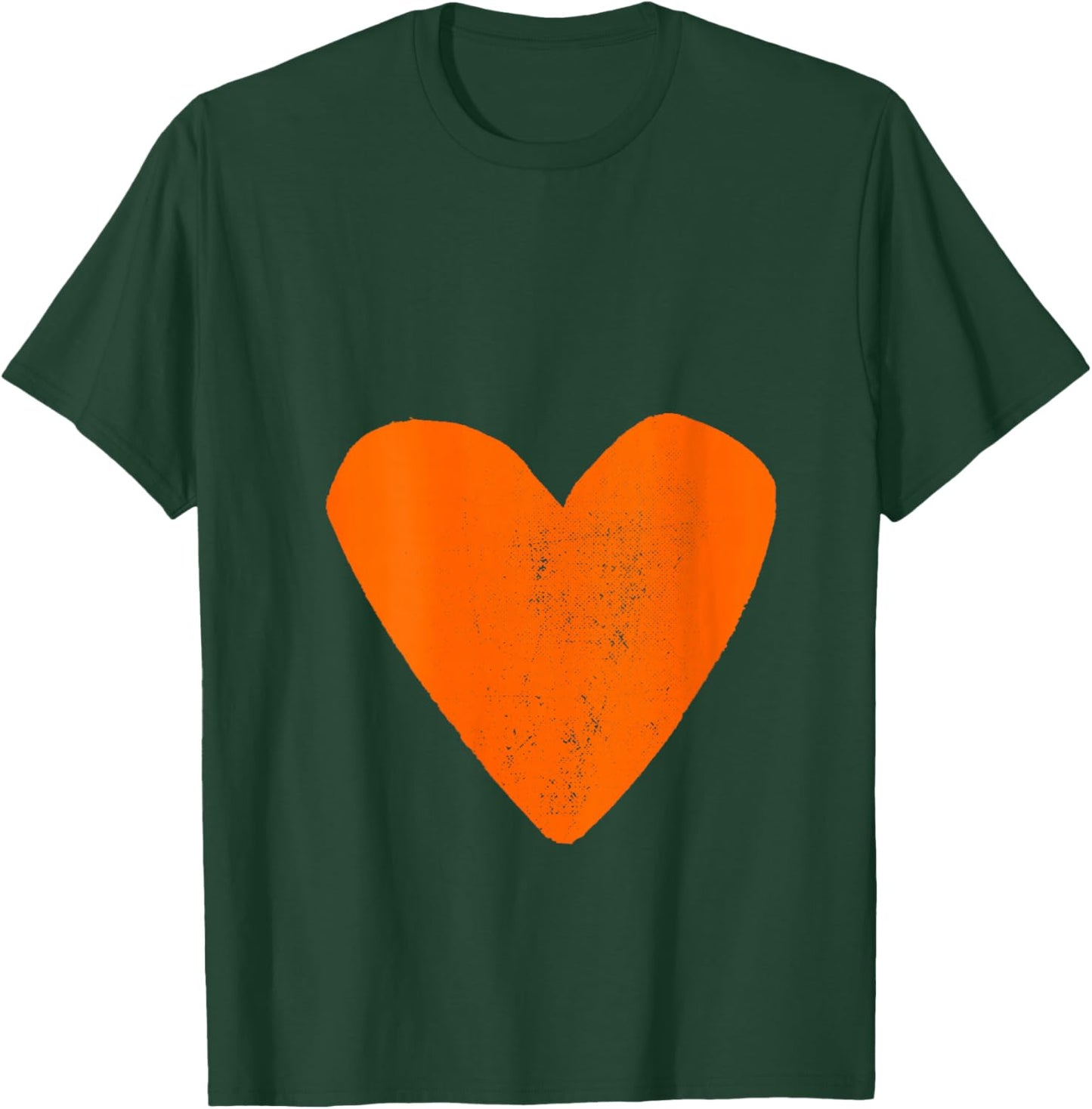 Women's Pop Art Style Heart Design Orange Color V-Neck T-Shirt - T-Shirt | Forest