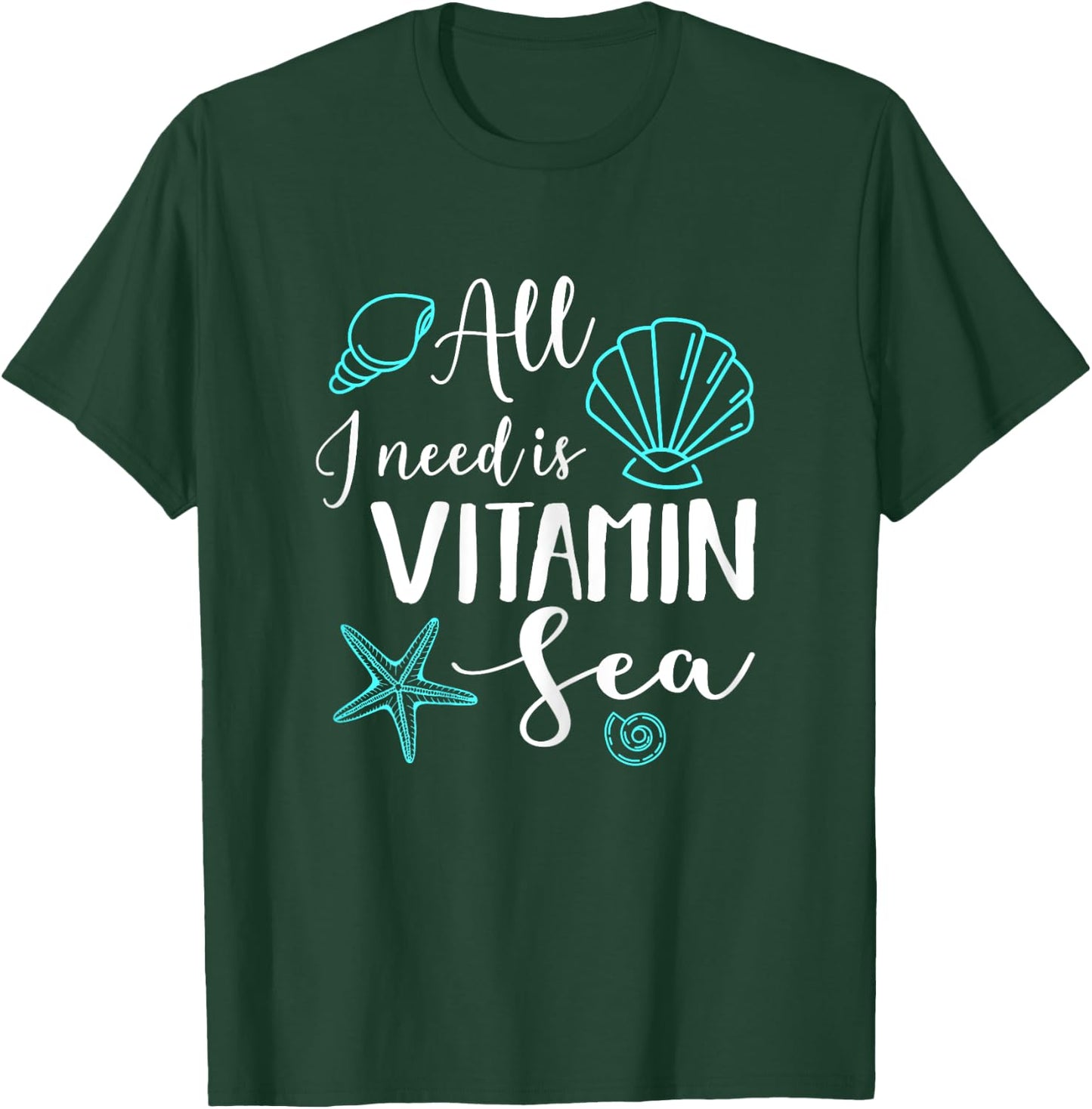 Funny Beach Ocean Sailing All I Need Is Vitamin Sea Women T-Shirt - T-Shirt | Forest