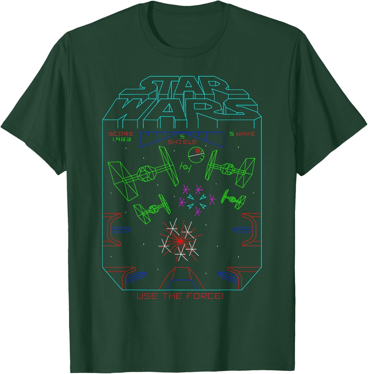 Star Wars Space Fight Vintage Arcade Graphic T-Shirt - T-Shirt | Forest