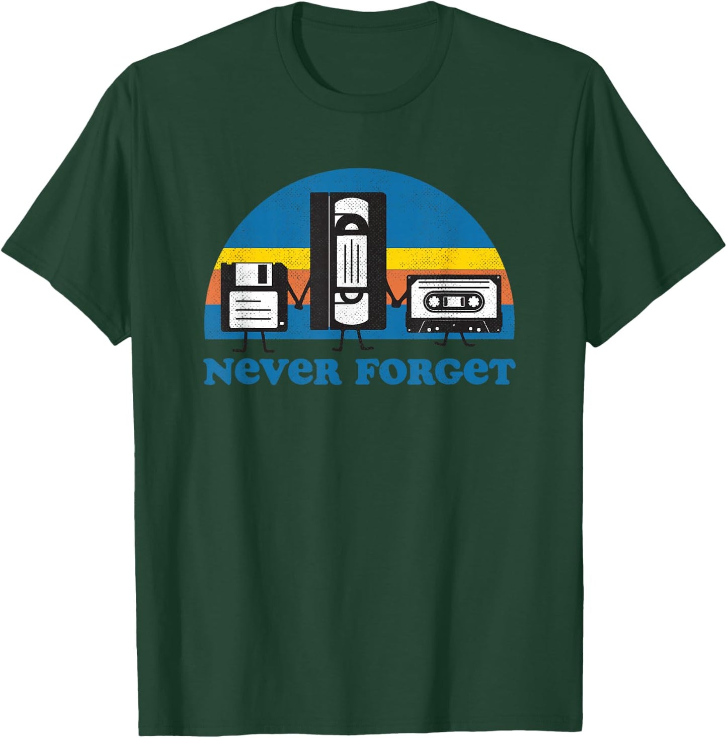 Never Forget T Shirt Funny Floppy Disk VHS Tape 90s 80s T-Shirt - T-Shirt | Forest