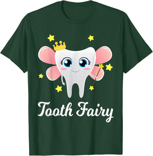Tooth Fairy Shirt Funny Halloween Costume Gift Dentist Girl T-Shirt - T-Shirt | Forest