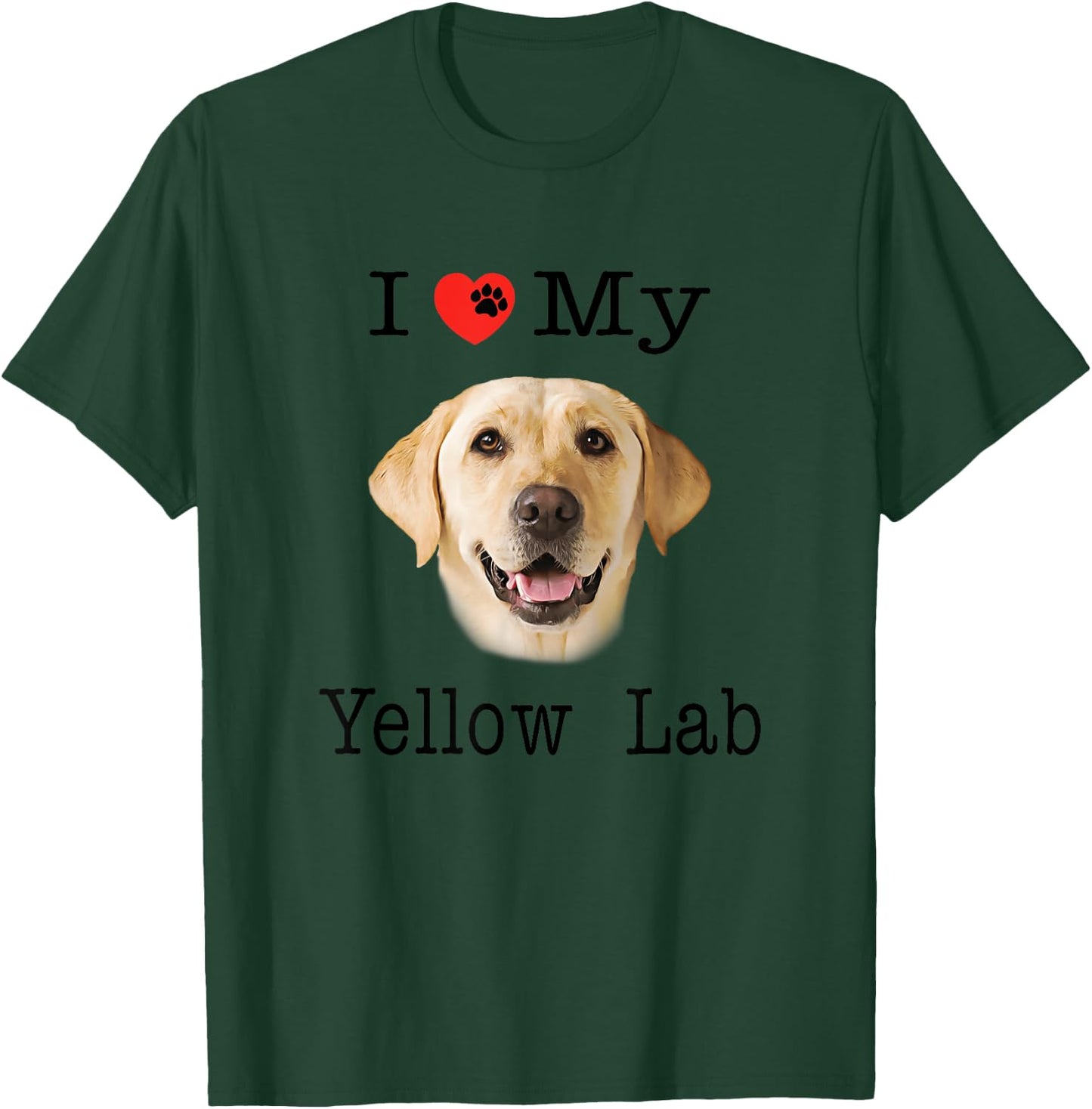 I Heart Love My Yellow Lab Portrait of Labrador Face T-Shirt - T-Shirt | Forest