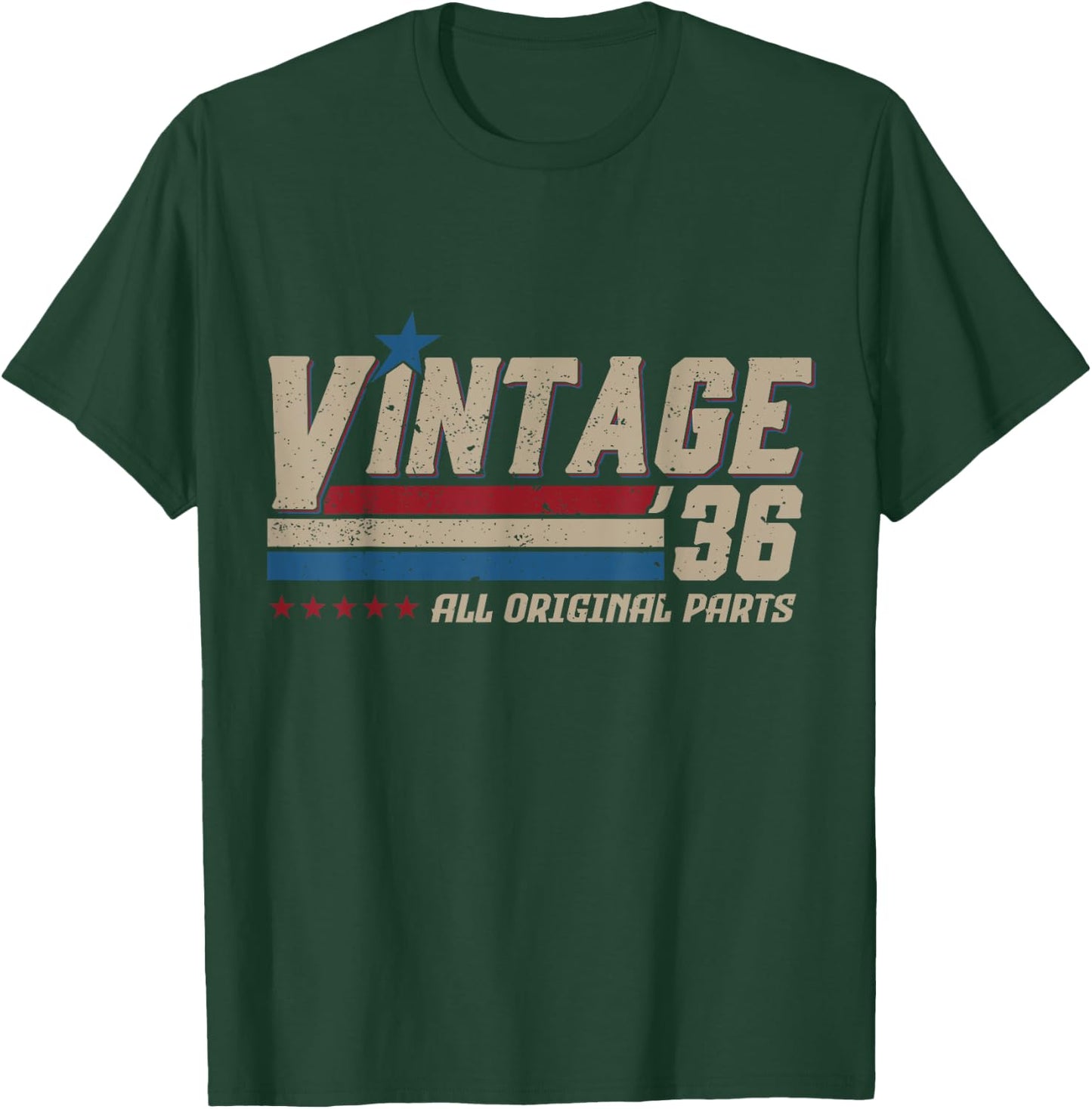 Vintage 1936 All Original Parts Birthday Men T-Shirt - T-Shirt | Forest