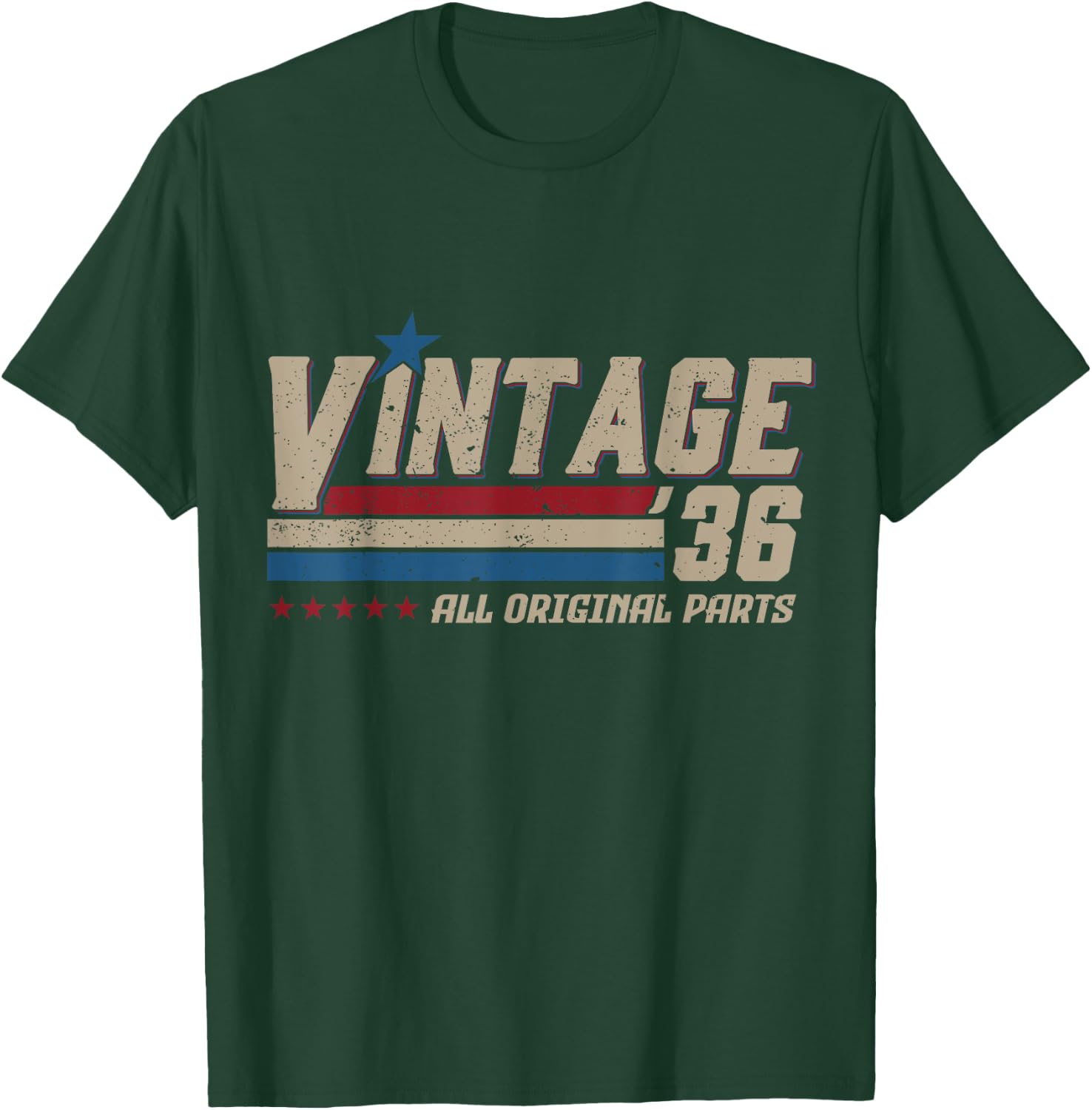 Vintage 1936 All Original Parts Birthday Men T-Shirt - T-Shirt | Forest