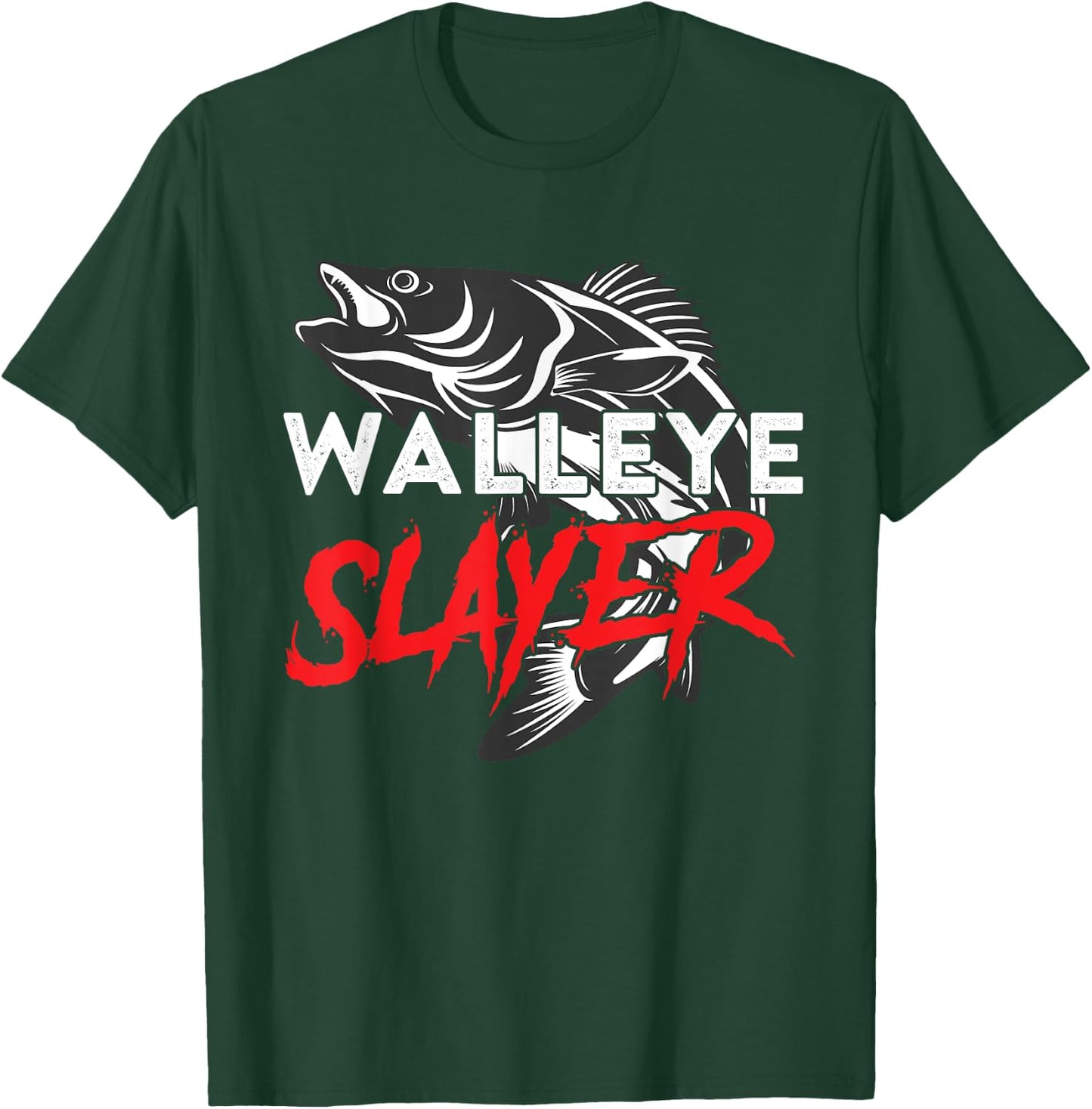 Walleye Slayer Fishing Fisherman Walleye T-Shirt - T-Shirt | Forest