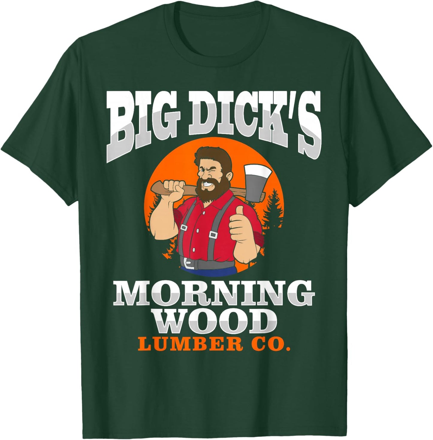 Morning Wood Lumber Co Lumberjack Carpenter Woodworker Gift T-Shirt - T-Shirt | Forest