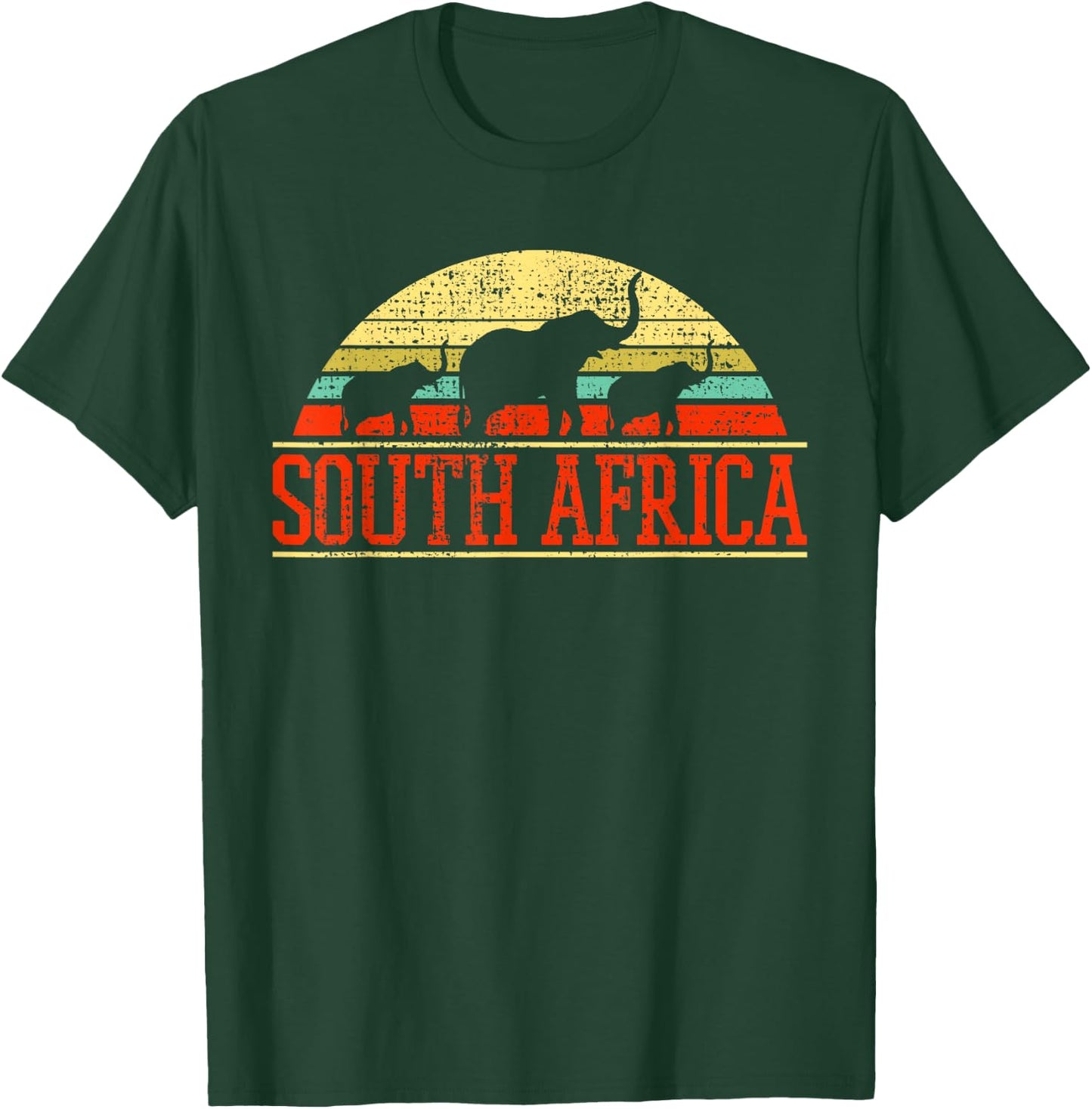 South Africa Elephant Gift Retro Vintage T-Shirt - T-Shirt | Forest