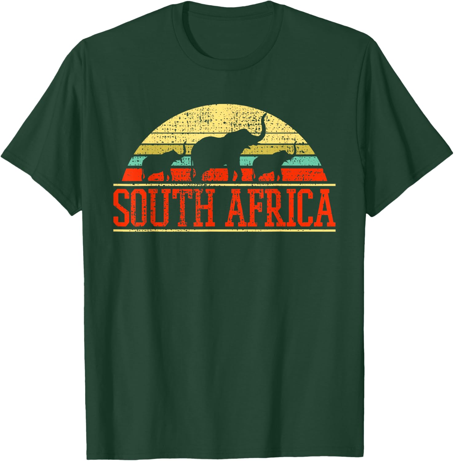 South Africa Elephant Gift Retro Vintage T-Shirt - T-Shirt | Forest