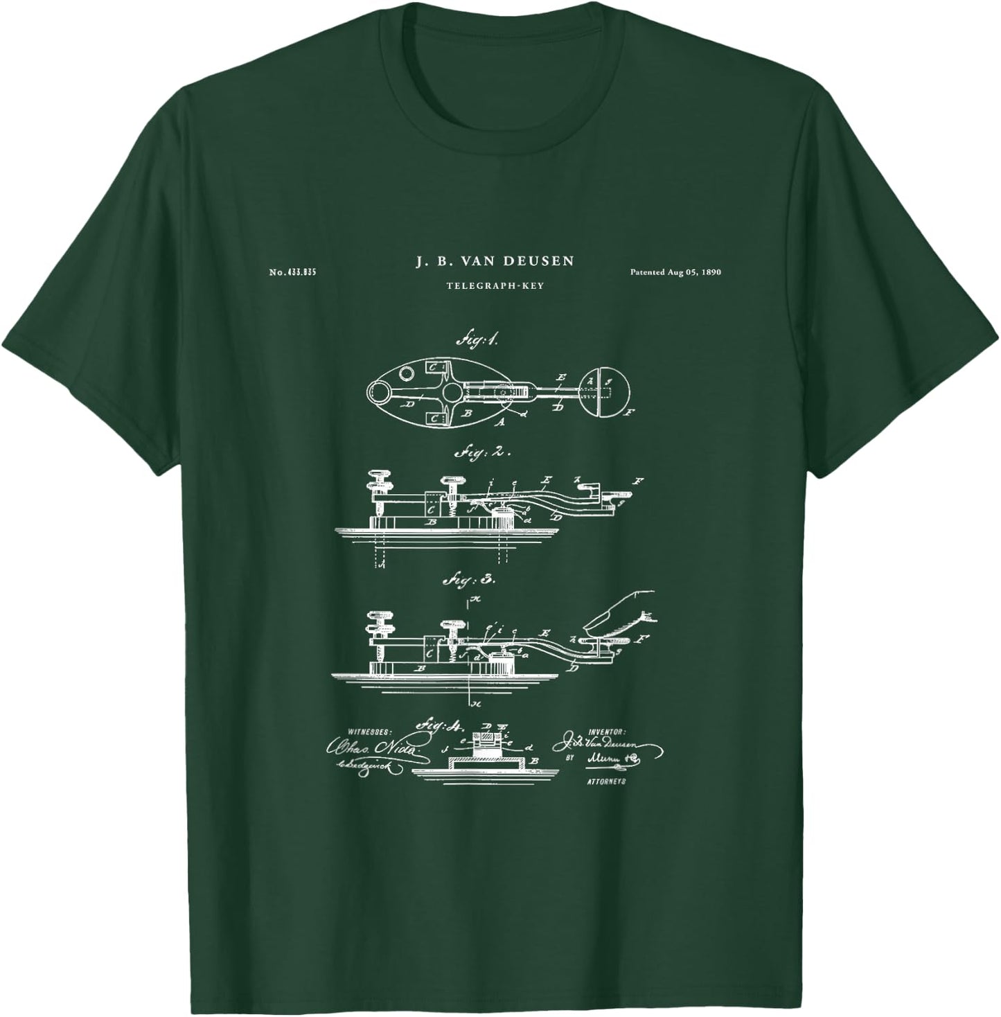 Telegraph Key Patent - radio T-Shirt - T-Shirt | Forest