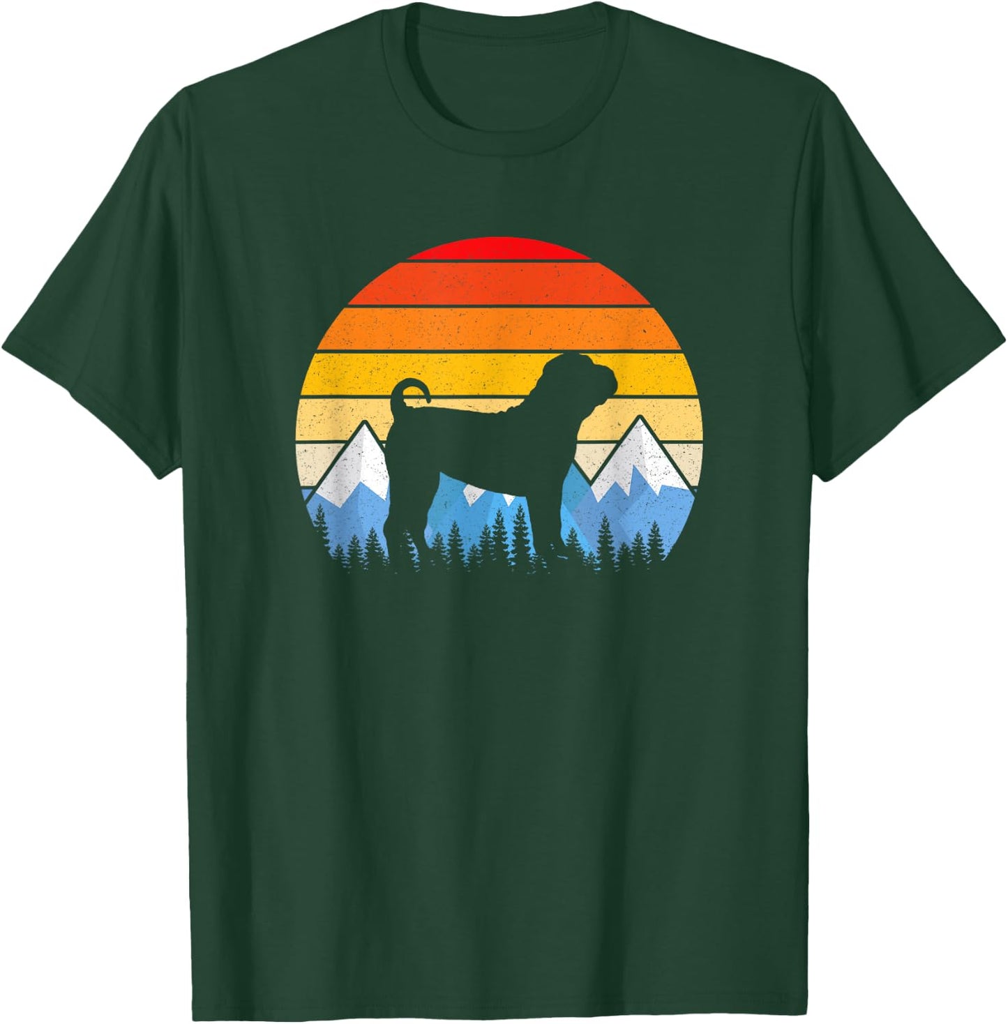 Vintage Retro Chinese Shar-Pei T Shirt Chinese Shar-Pei Gift T-Shirt - T-Shirt | Forest