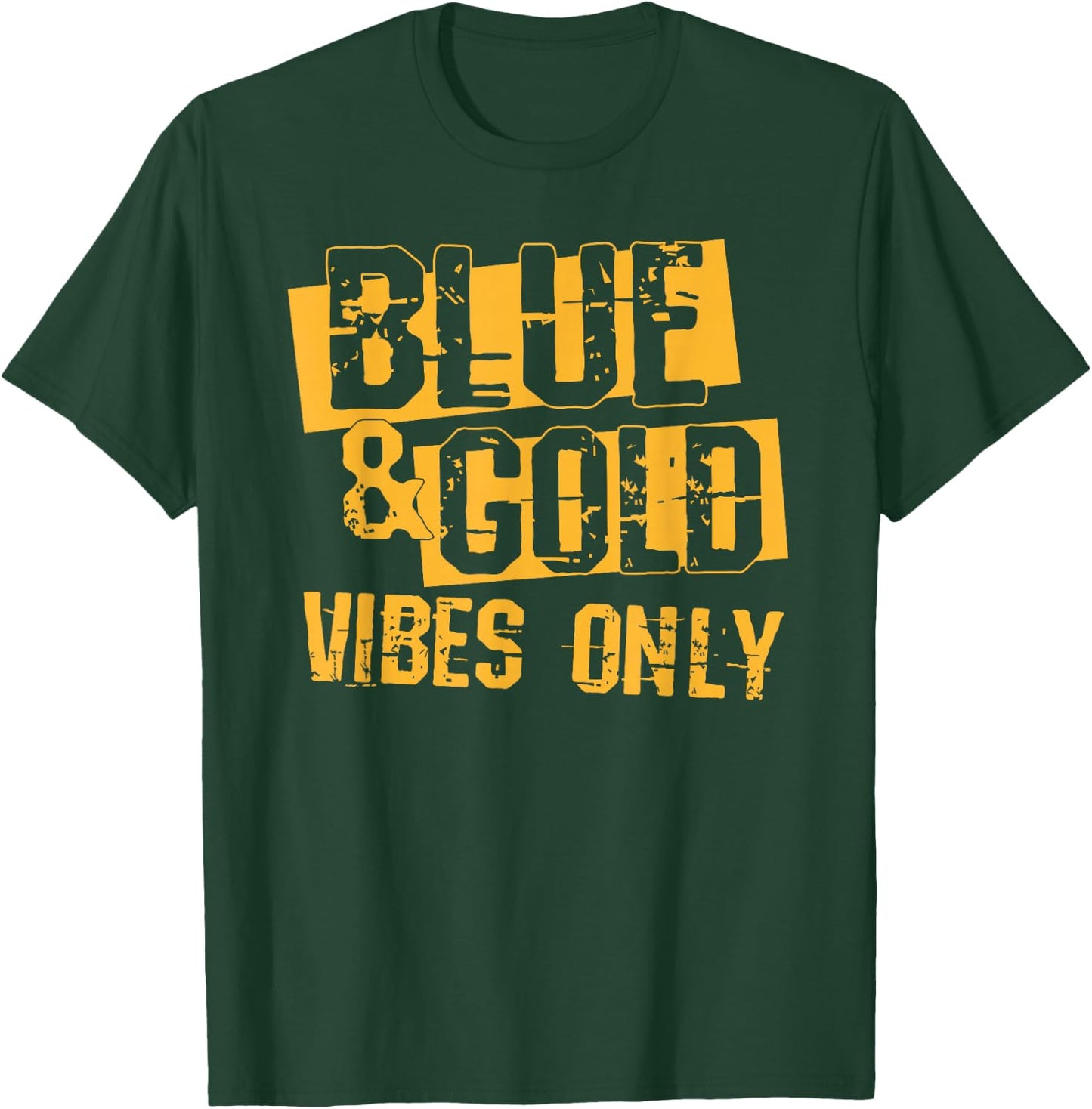 Blue and Gold Spirit Wear for High School Football T-Shirt - T-Shirt | Forest