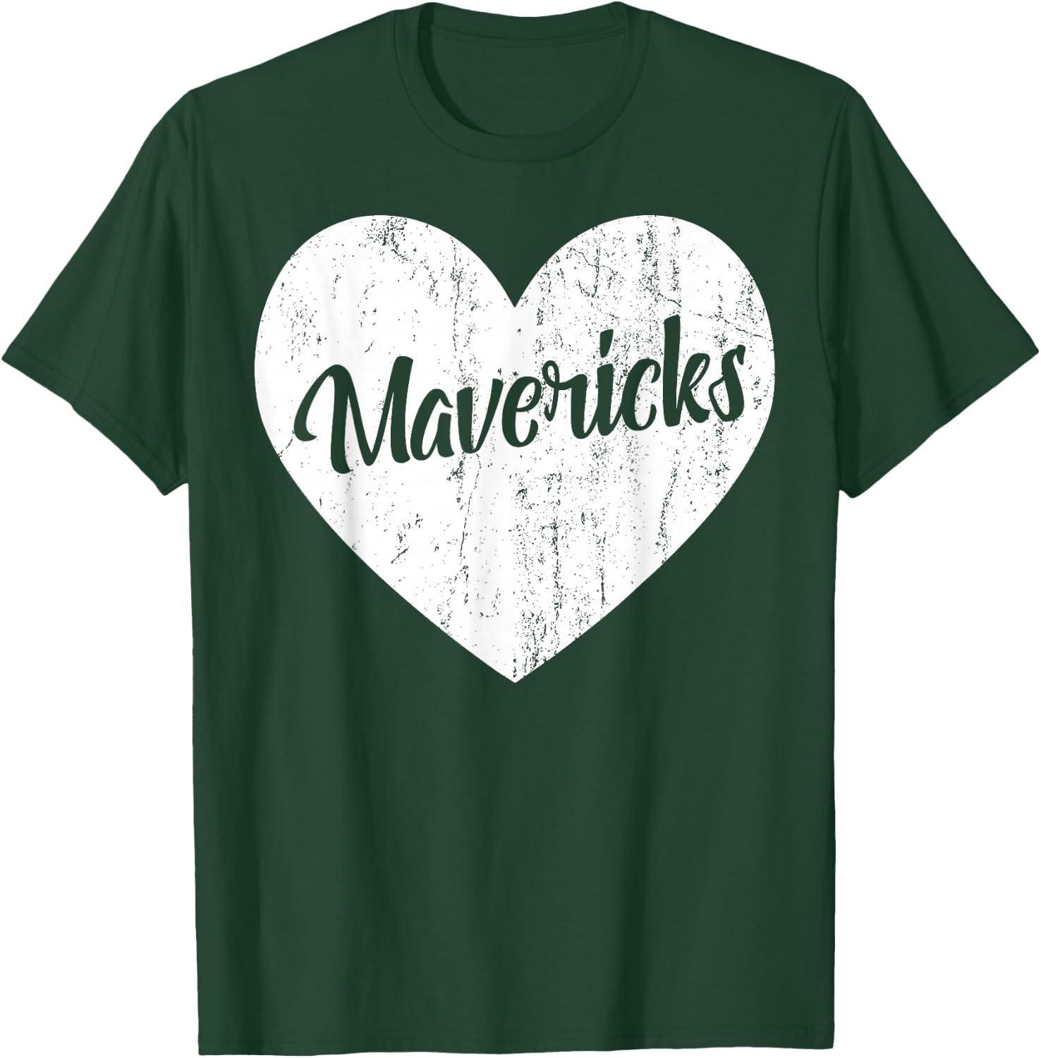 Mavericks School Sports Fan Team Spirit Mascot Heart Gift T-Shirt - T-Shirt | Forest