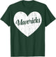 Mavericks School Sports Fan Team Spirit Mascot Heart Gift T-Shirt - T-Shirt | Forest