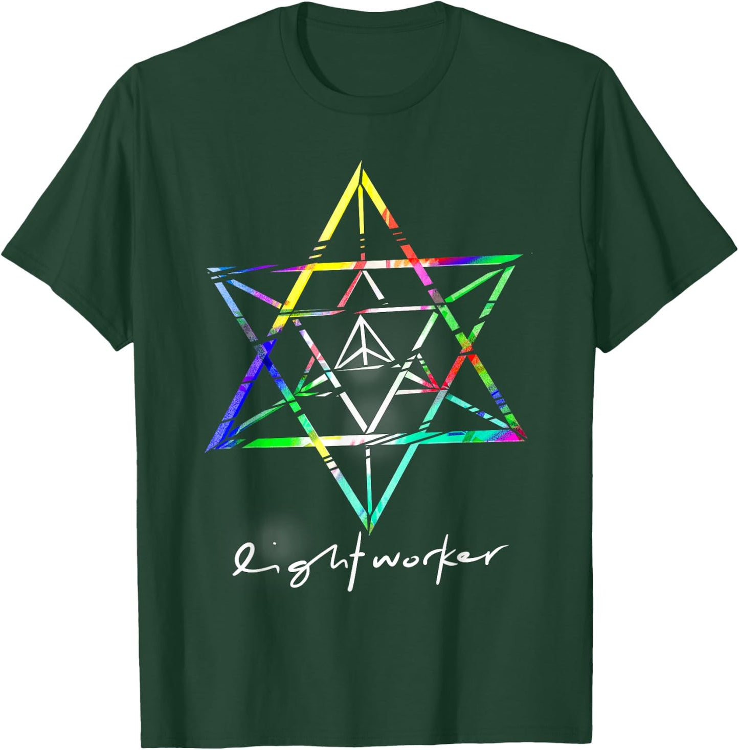 Lightworker Merkaba Sacred Geometry Abstract T Shirt T-Shirt - T-Shirt | Forest