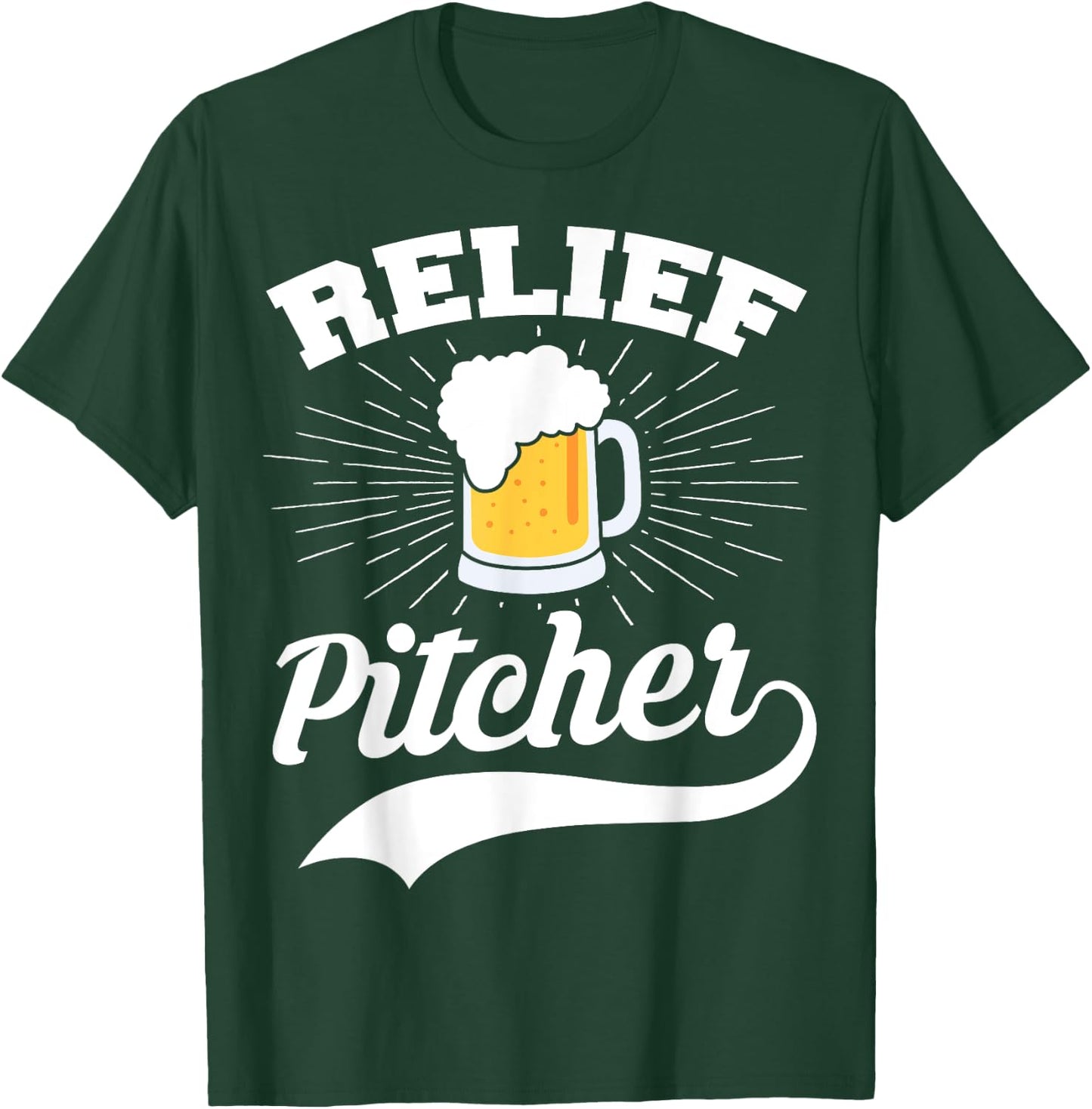 Beer Funny Relief Pitcher Baseball T-Shirt - T-Shirt | Forest