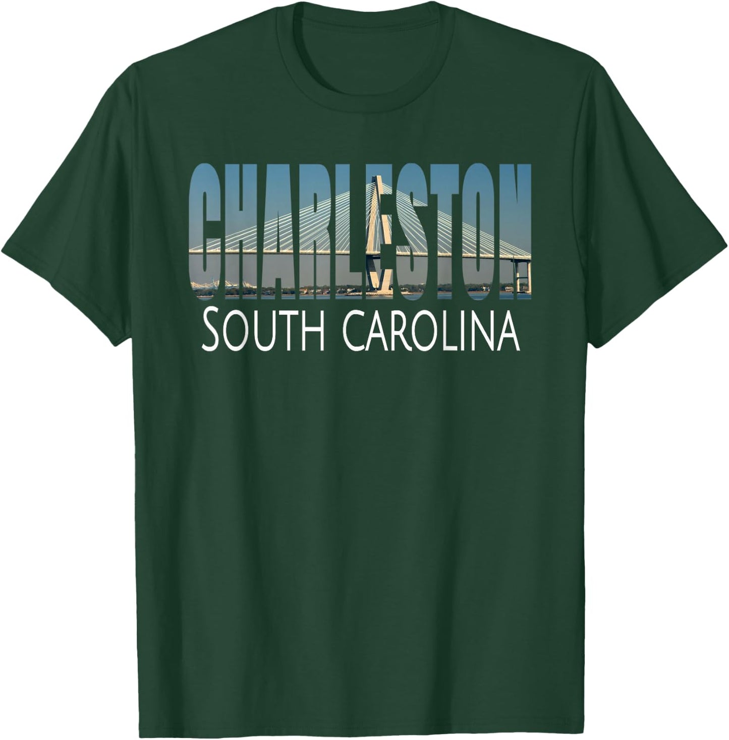 Charleston South Carolina SC Arthur Ravenel Jr. Bridge Gift T-Shirt - T-Shirt | Forest