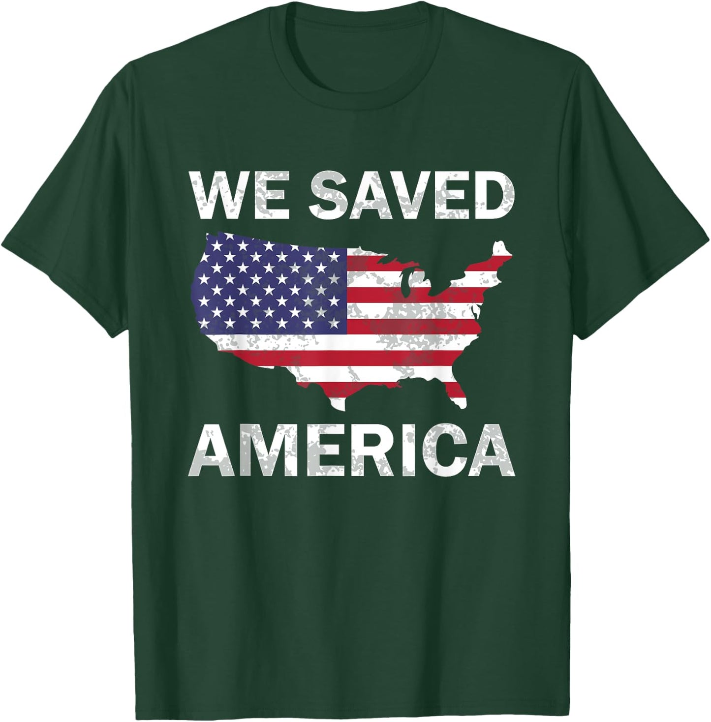 We Saved America, United states of america flat map men T-Shirt - T-Shirt | Forest