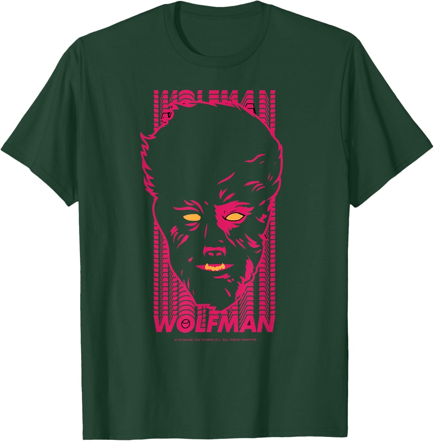 Universal Monsters The Wolf Man Name Stack Portrait T-Shirt - T-Shirt | Forest