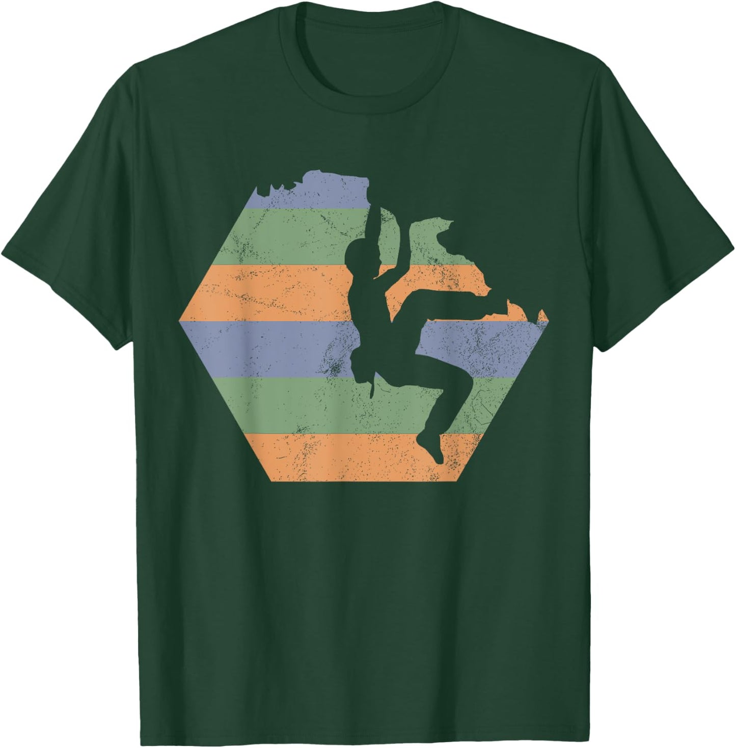 Bouldering Climbing Climber Retro T-Shirt - T-Shirt | Forest