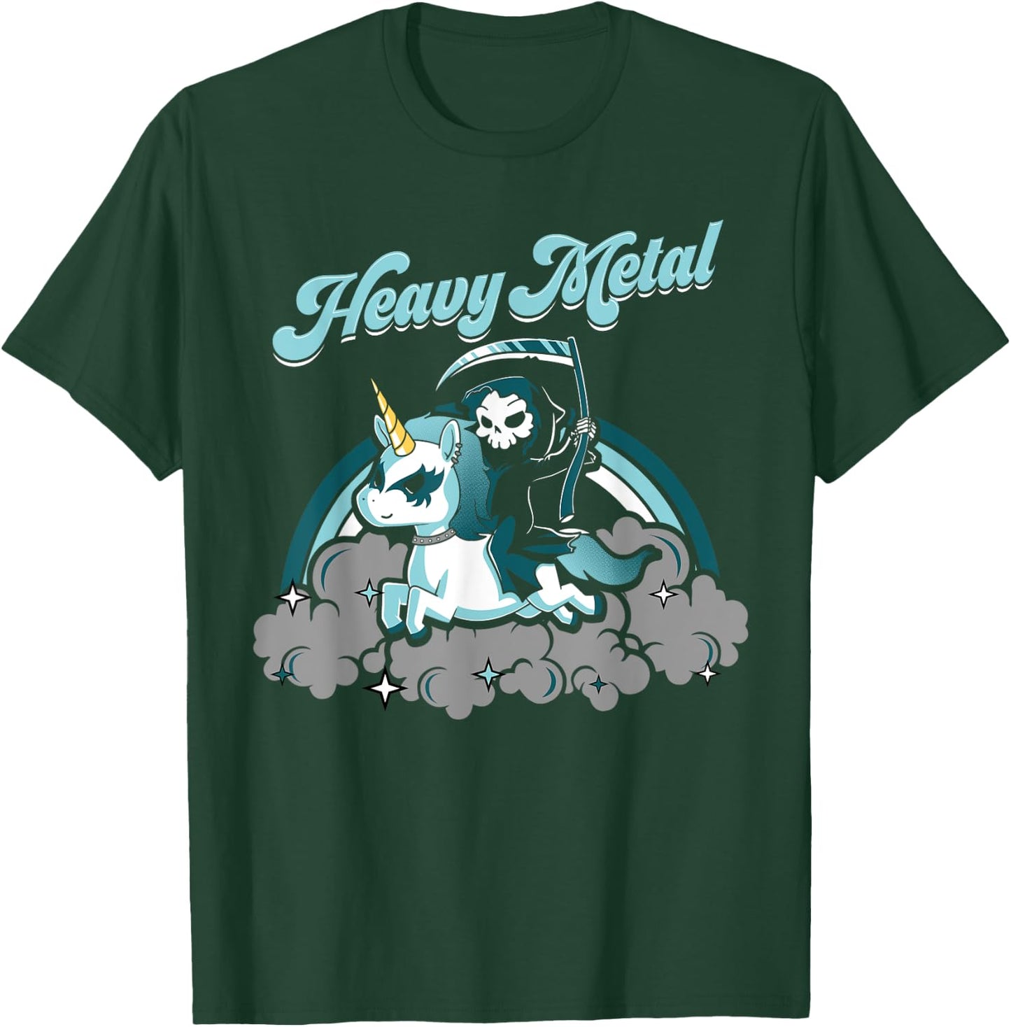 Unicorn Death Metal Heavy Metal Rocker Go To Hell Shirt T-Shirt - T-Shirt | Forest