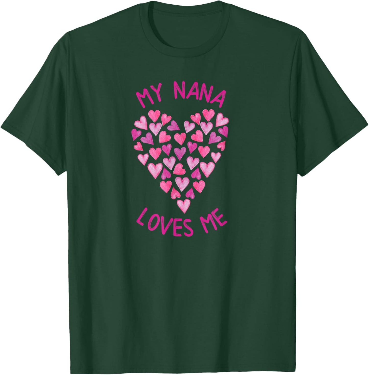 My Nana Loves Me Valentine Hearts for Girls T-Shirt - T-Shirt | Forest