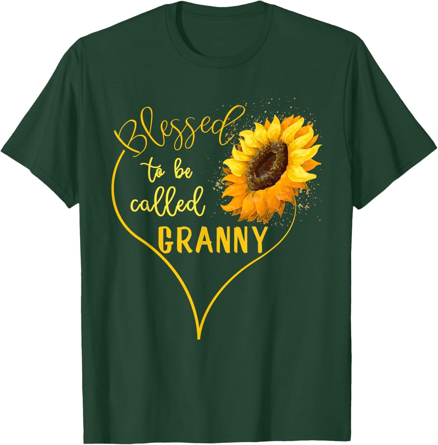 Sunflower Heart Blessed To Be Called Granny T-Shirt - T-Shirt | Forest