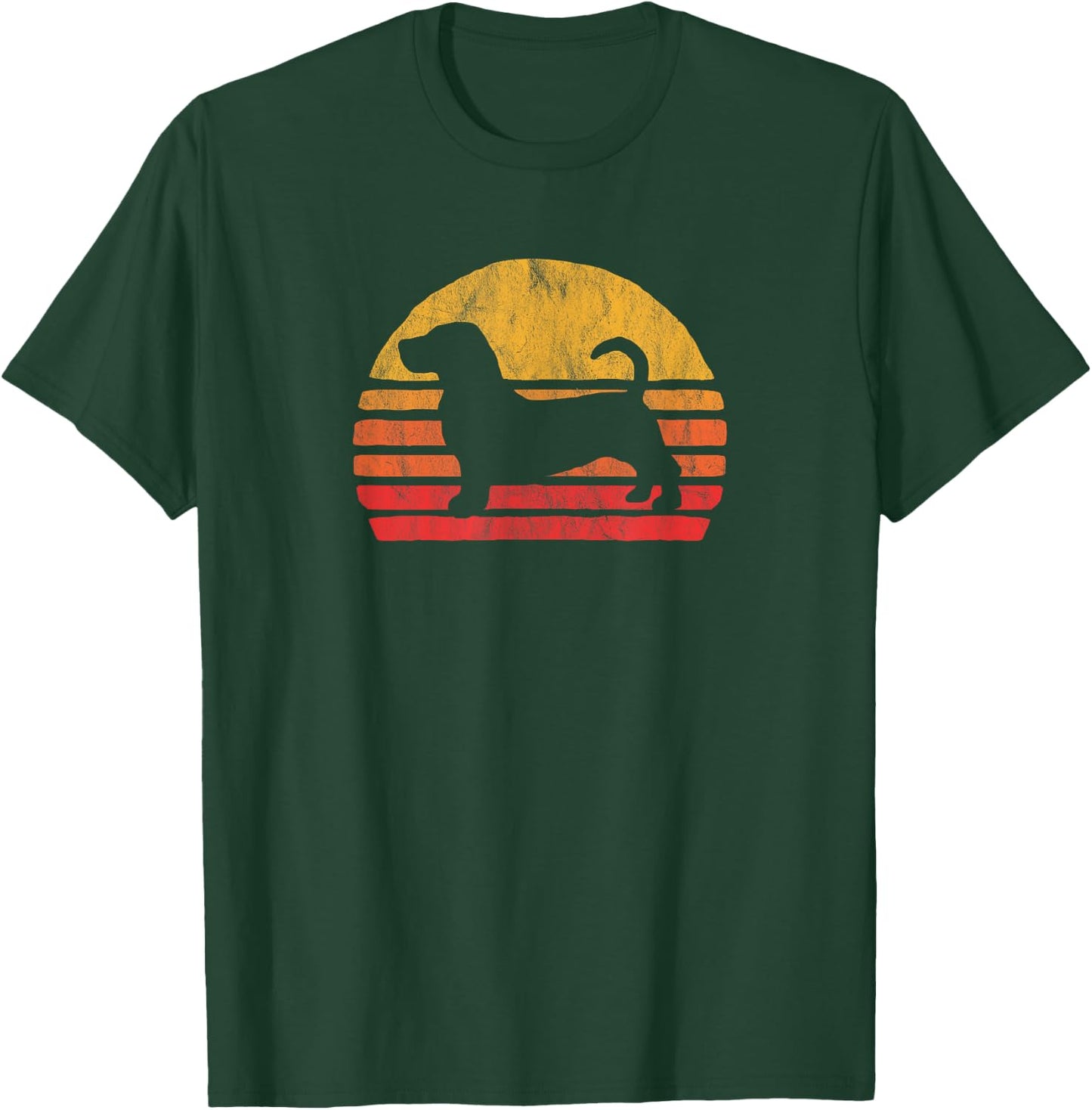 Retro Bassett Hound Sun - Vintage Dog Breed Design Women Kids T-Shirt - T-Shirt | Forest