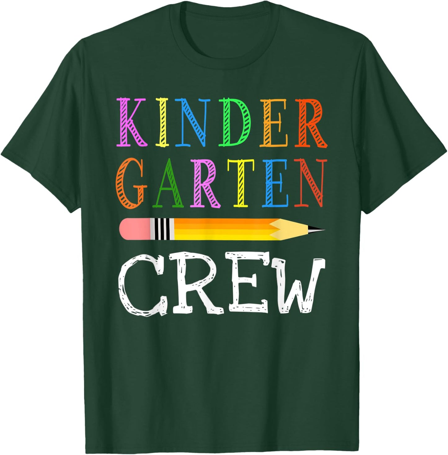 1st Day Of Kindergarten Kinder Crew Back To School Teacher T-Shirt - T-Shirt | Forest