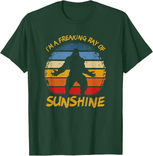 Im A Freaking Ray of Sunshine Funny Sasquatch Bigfoot Scream T-Shirt - T-Shirt | Forest