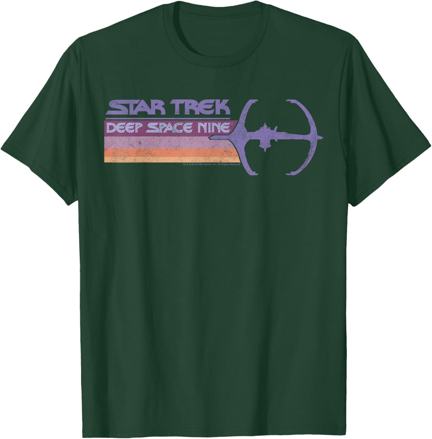 Star Trek DS9 Pastel Retro Rainbow Stripe T-Shirt - T-Shirt | Forest