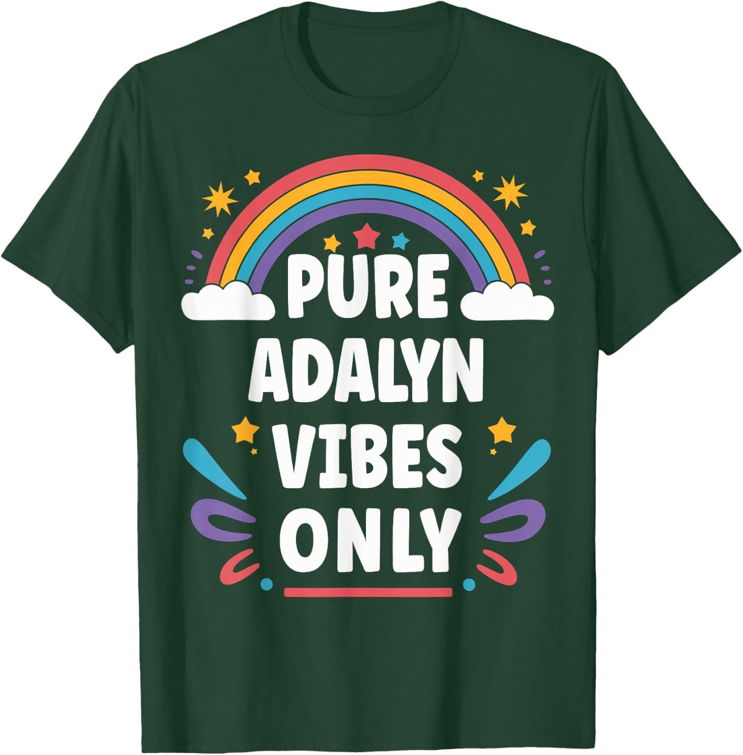 ADALYN Vibes Only Cute Retro Girls ADALYN Name T-Shirt - T-Shirt | Forest