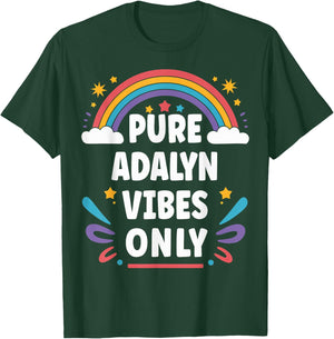 ADALYN Vibes Only Cute Retro Girls ADALYN Name T-Shirt - T-Shirt | Forest