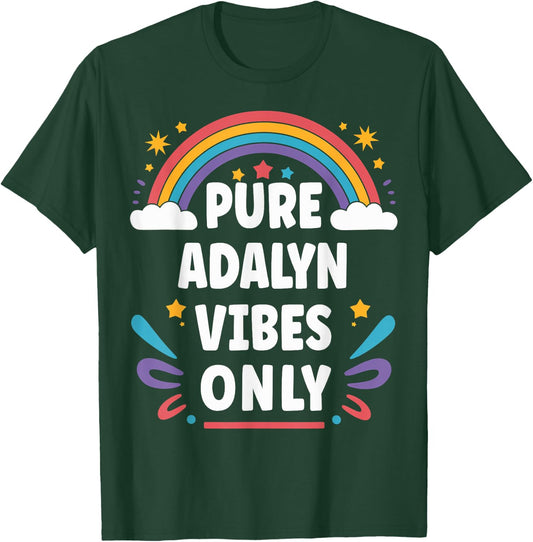 ADALYN Vibes Only Cute Retro Girls ADALYN Name T-Shirt - T-Shirt | Forest