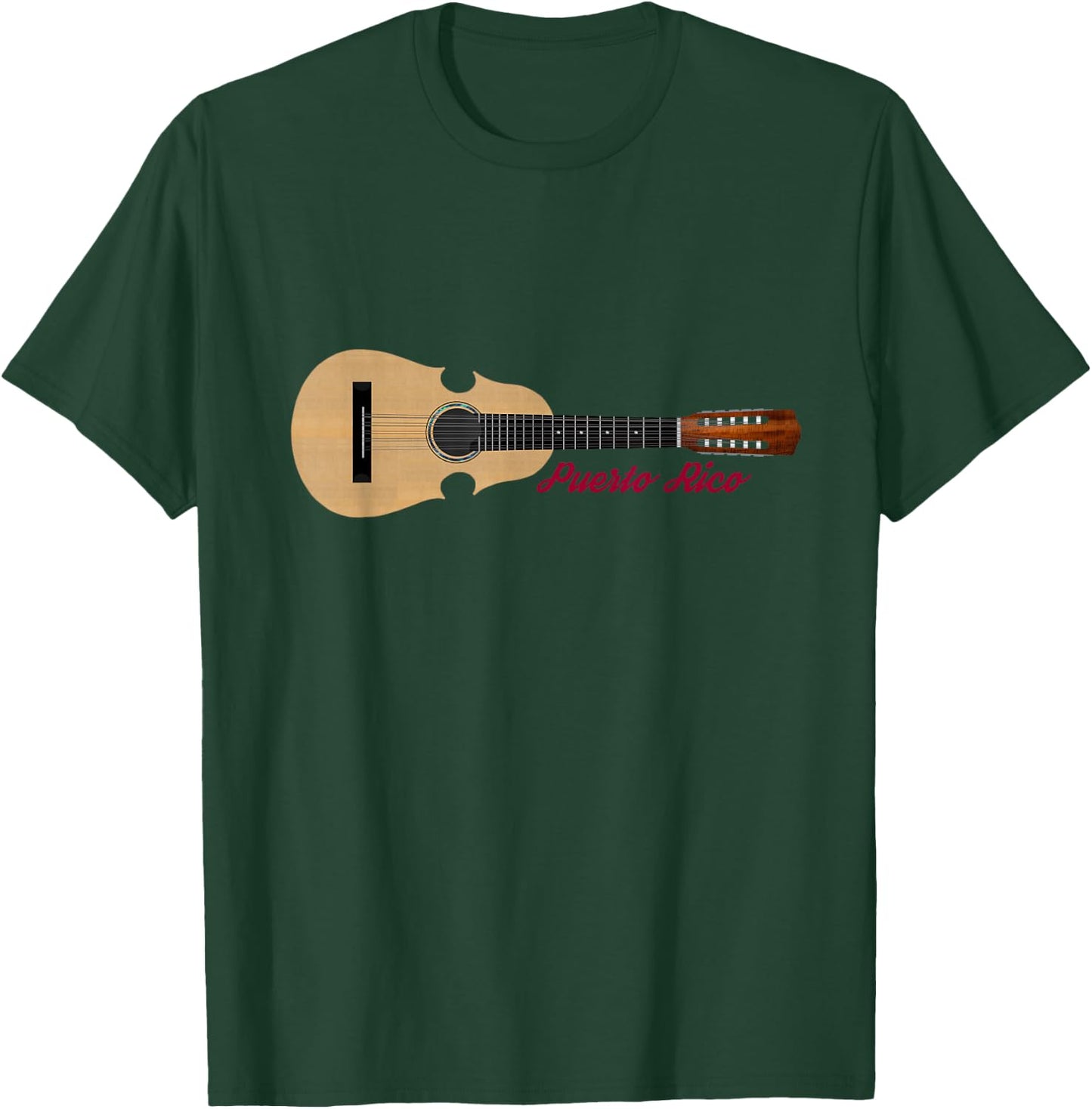 Cuatro Puertorriqueno with Puerto Rico by 4Jibaro T-Shirt - T-Shirt | Forest