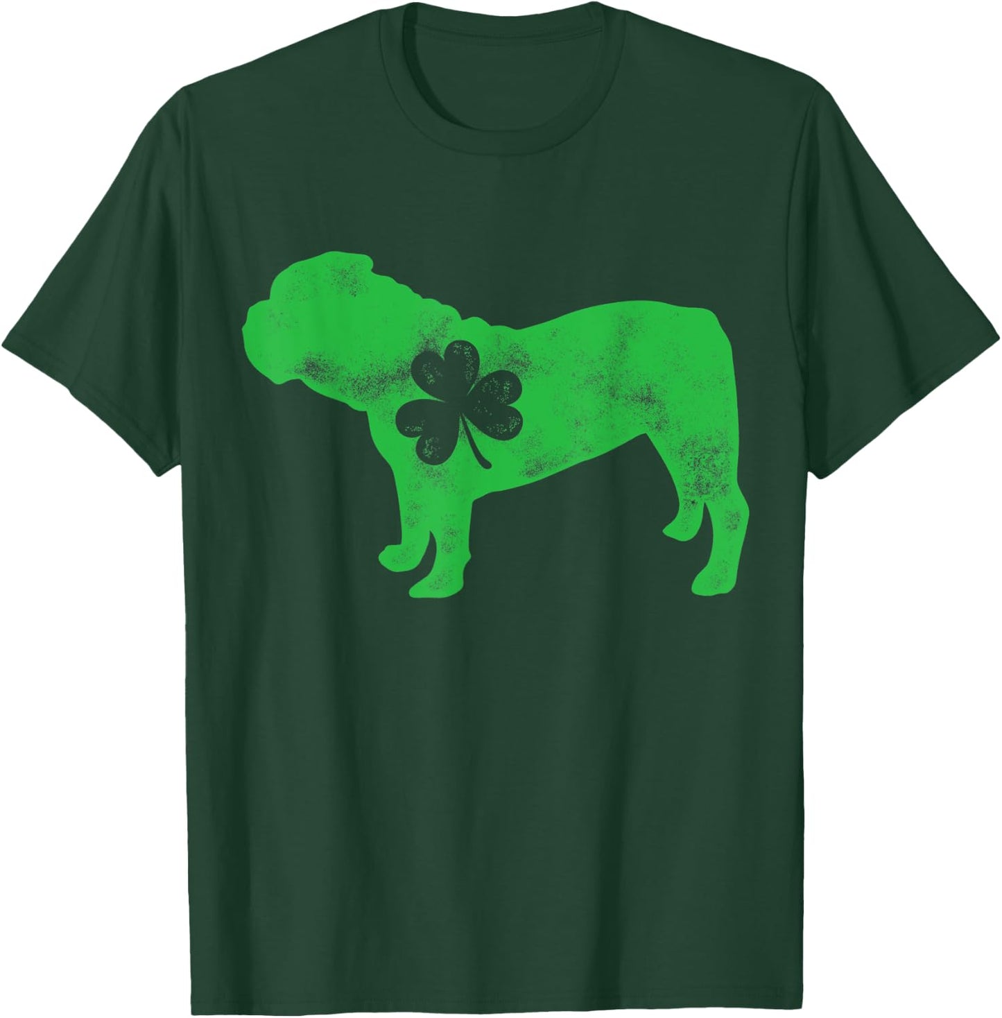 English Bulldog St Patricks Day Boys Men Dog Shamrock Gift T-Shirt - T-Shirt | Forest