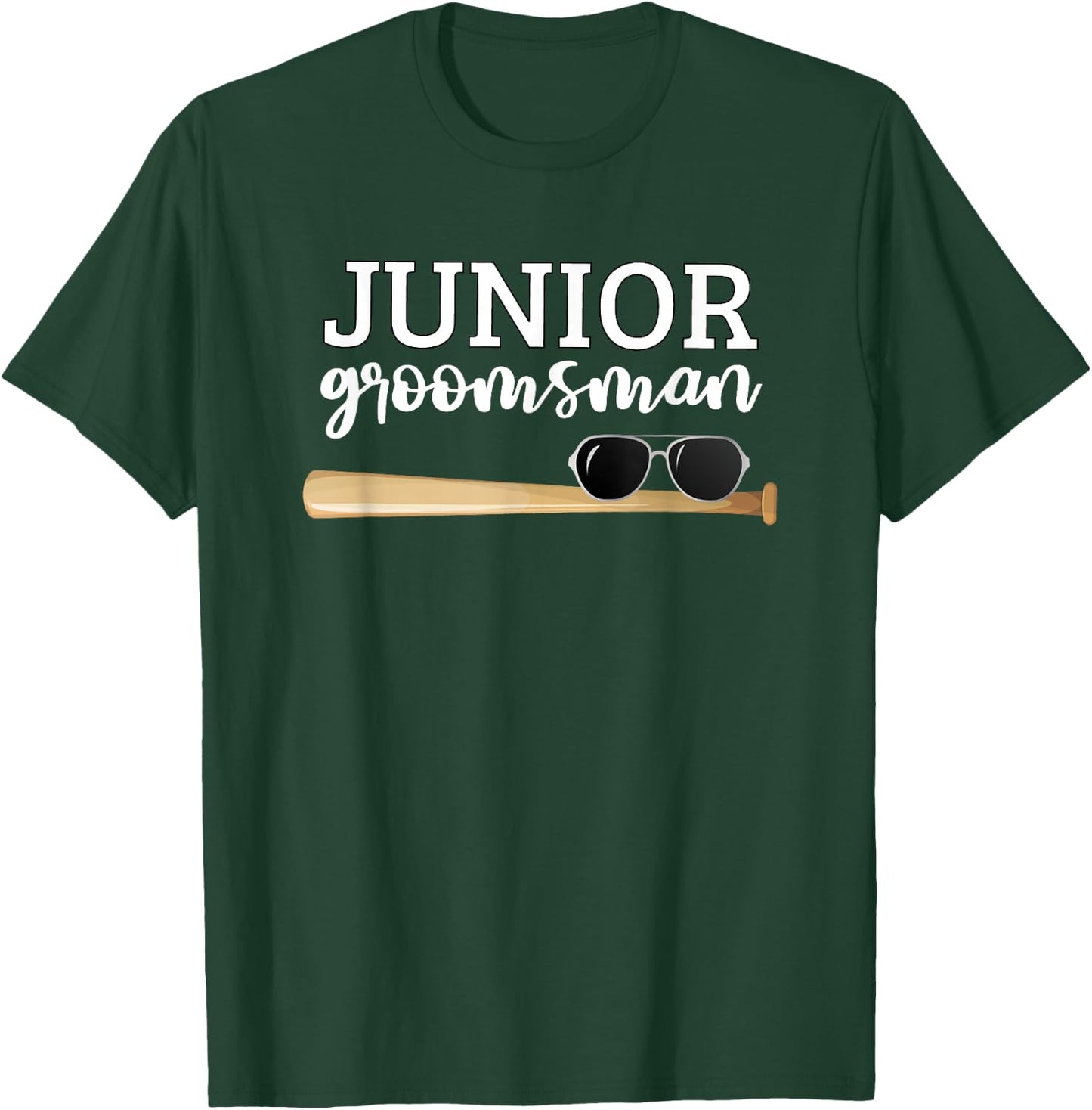 Junior Groomsman Baseball Bat Wedding Party Jr Boys Gift T-Shirt - T-Shirt | Forest