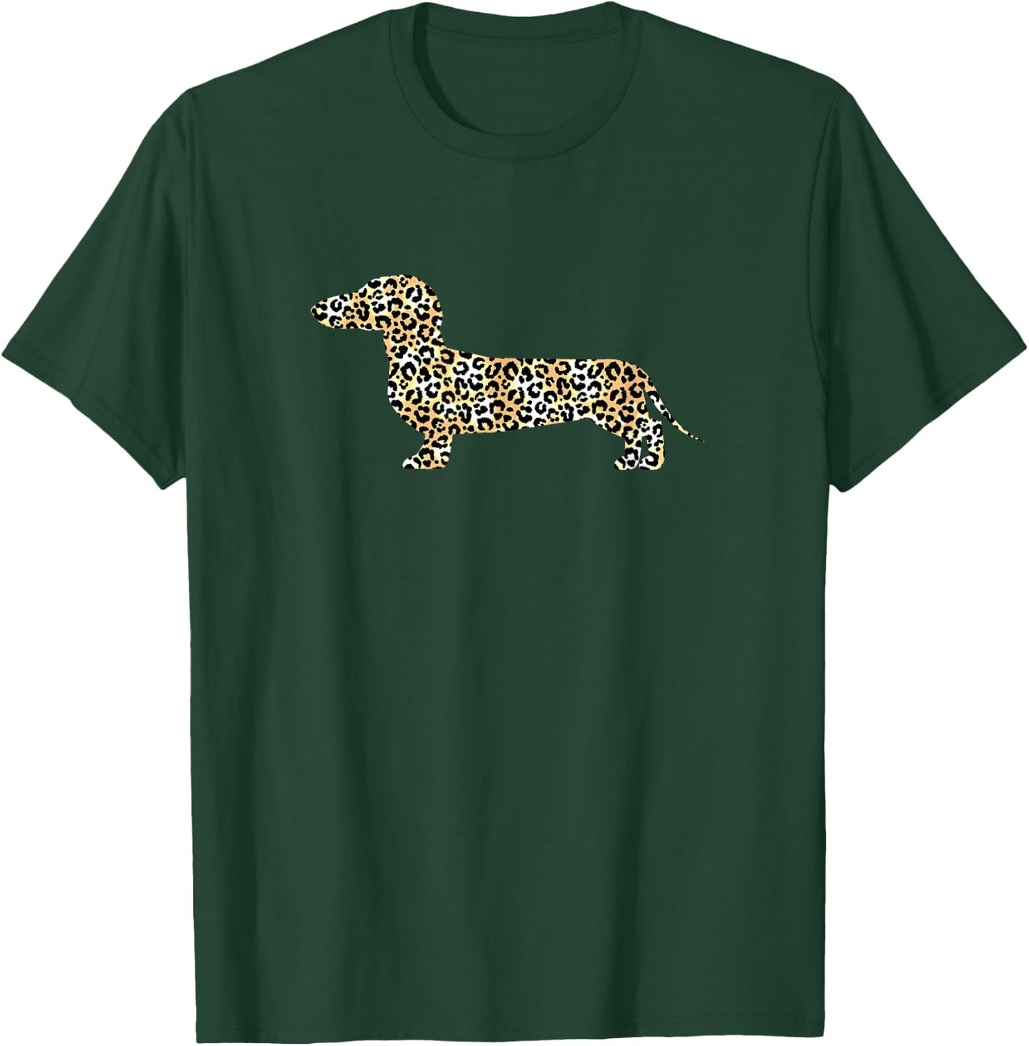 Leopard Print Dachshund Design for Stylish Dog Lovers T-Shirt - T-Shirt | Forest