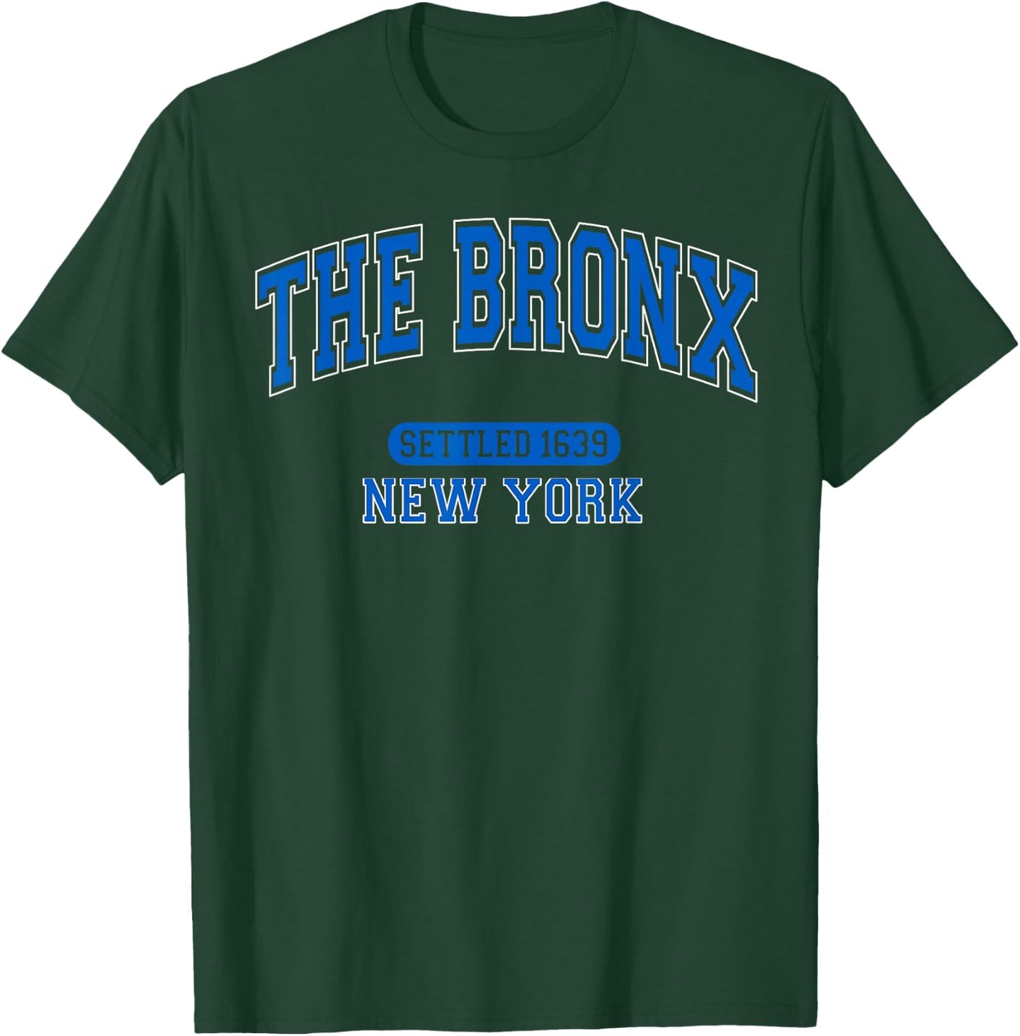 The Bronx New York Settled 1639 Vintage Sports Arched Blue T-Shirt - T-Shirt | Forest