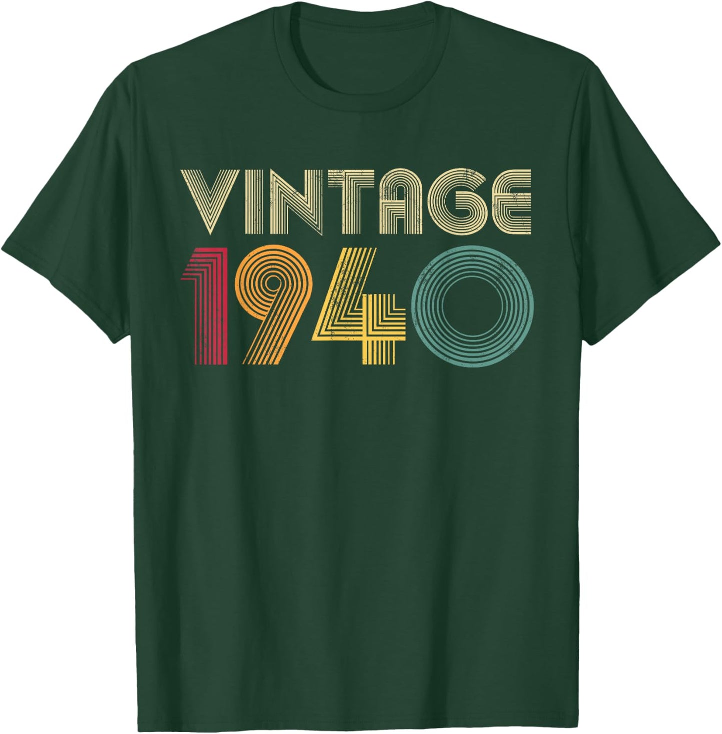 1940 84th Birthday Gift Vintage 84 Years Old Men Women Retro T-Shirt - T-Shirt | Forest